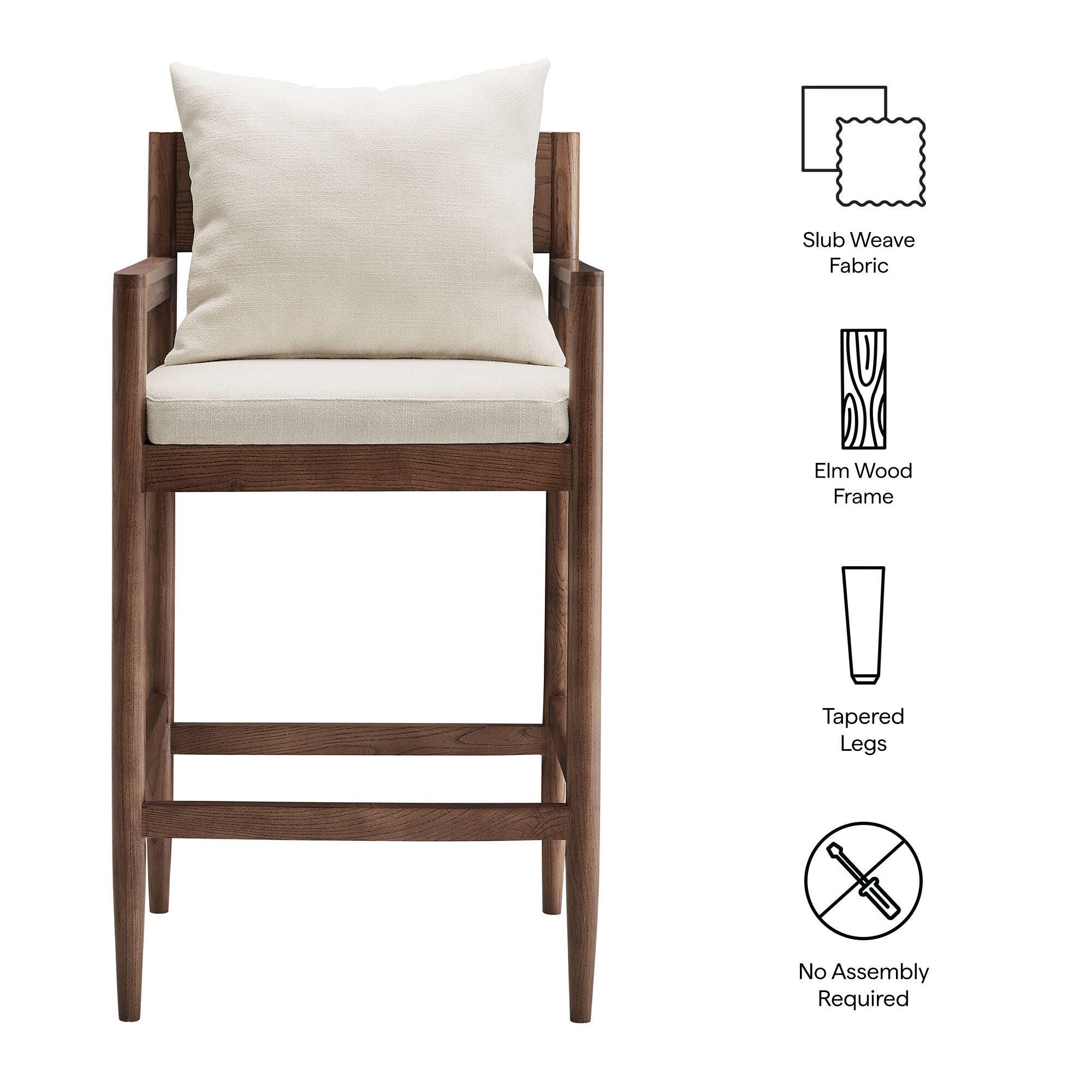 Modway Remington Bar Height Bar Stool, Salt, large