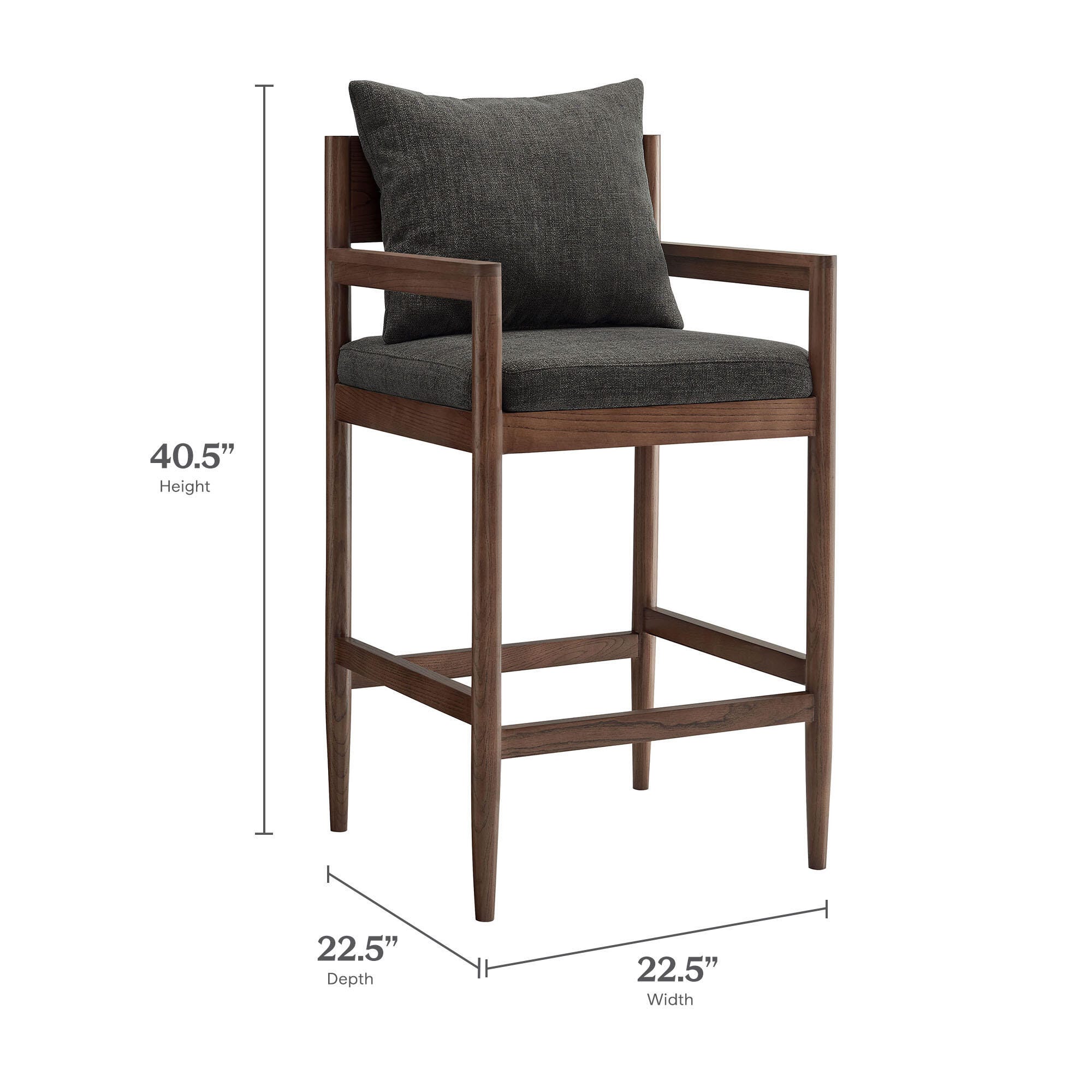 Modway Remington Bar Height Bar Stool, Charcoal, large