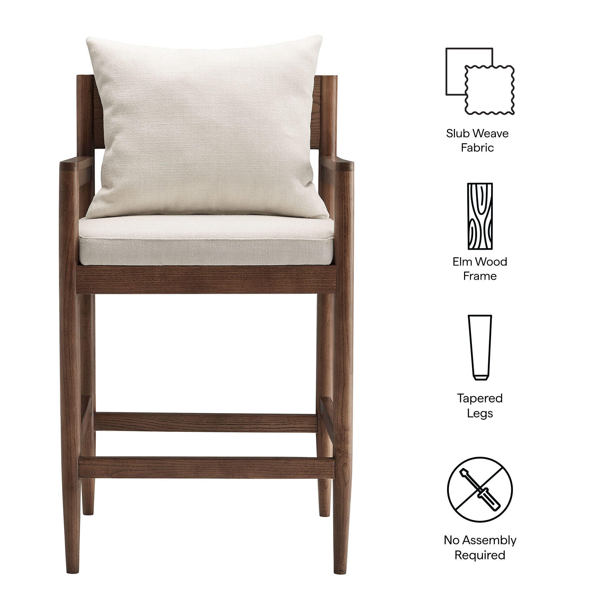 Modway Remington Counter Height Bar Stool, Salt, large