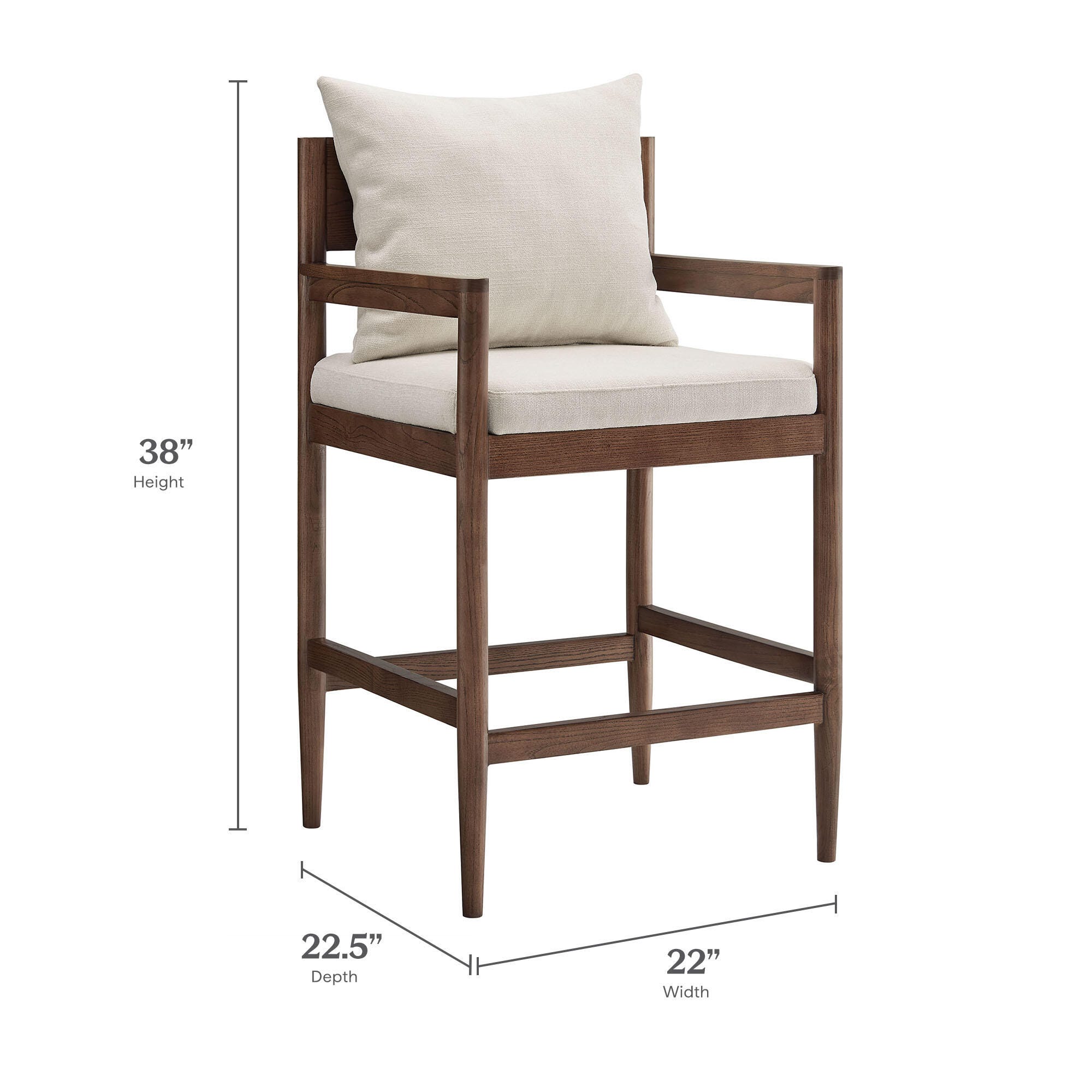 Modway Remington Counter Height Bar Stool, Salt, large