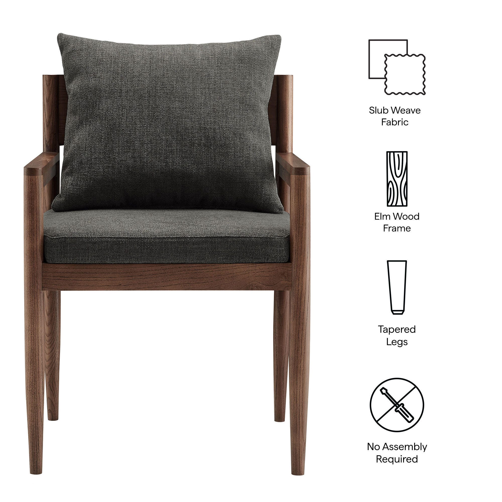 Modway Remington Dining Armchair, Charcoal, large