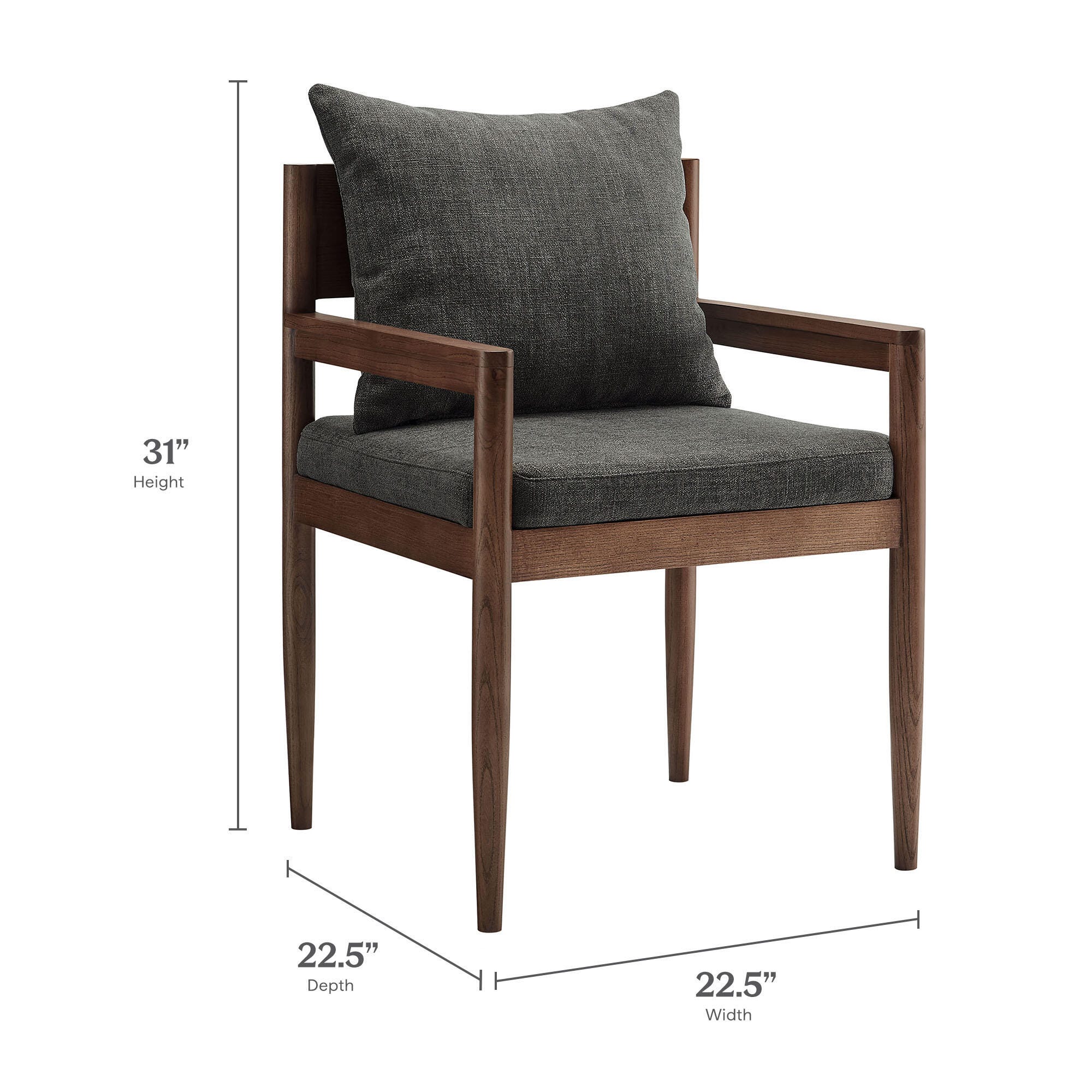 Modway Remington Dining Armchair, Charcoal, large