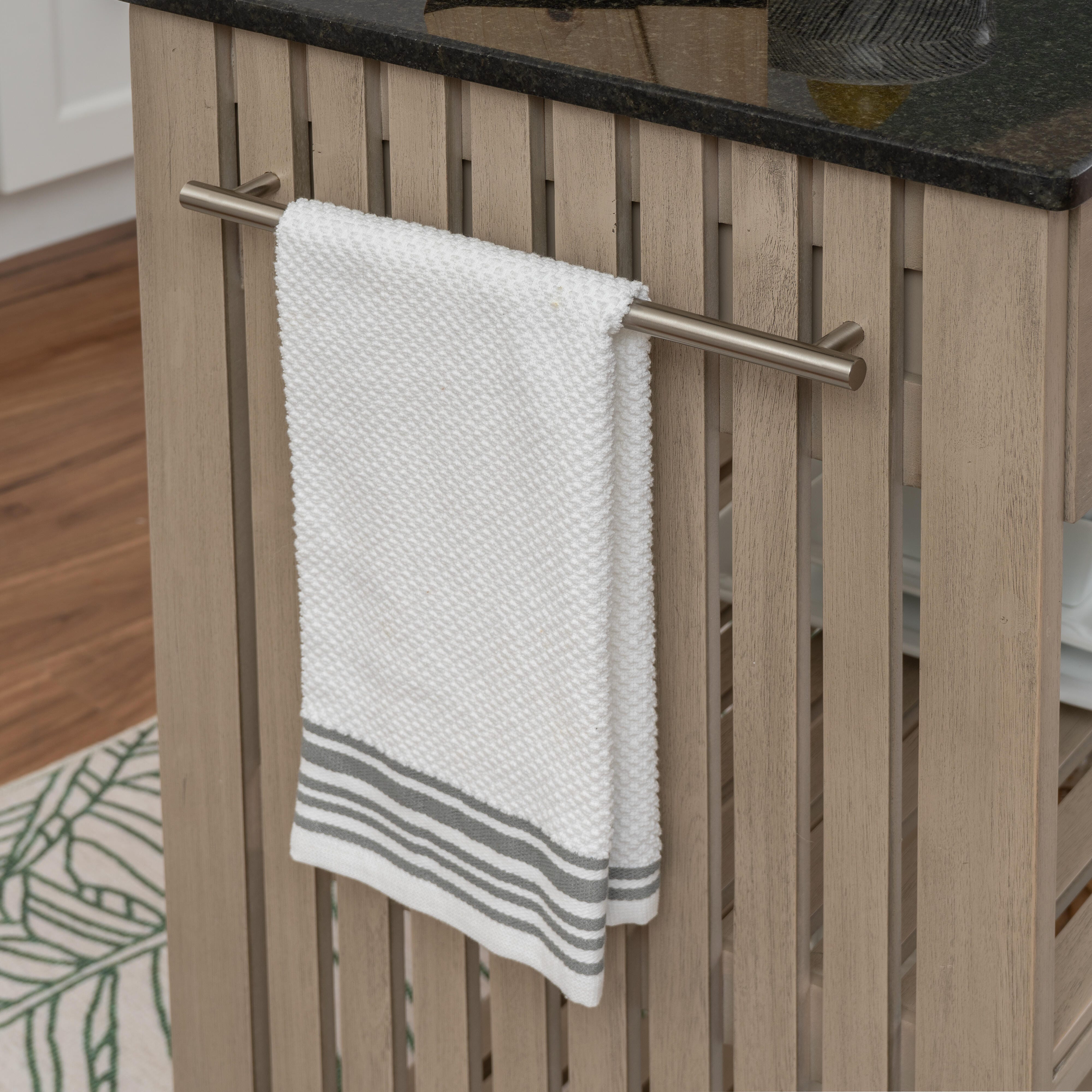Linon Ina Kitchen Cart, Gray, large
