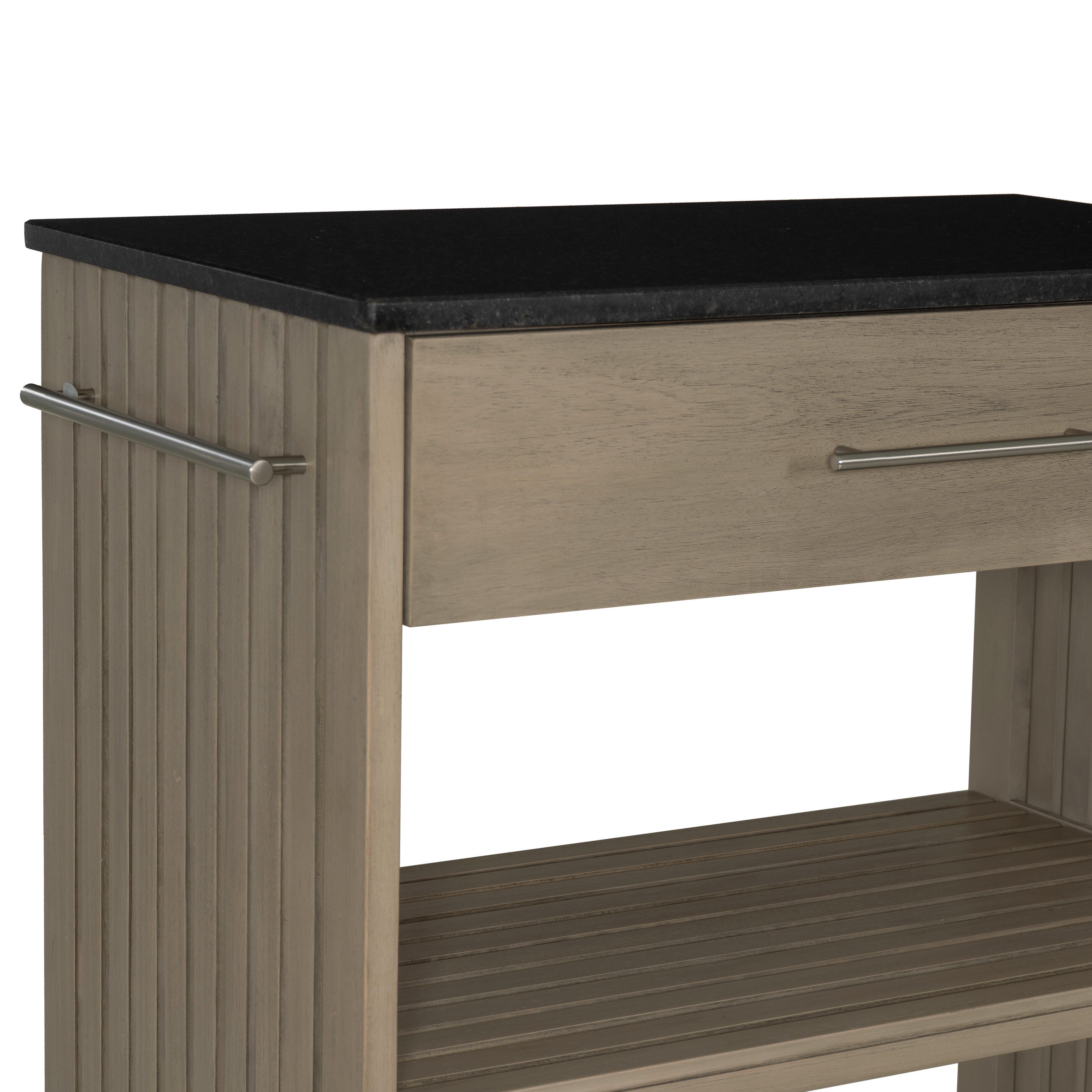 Linon Ina Kitchen Cart, Gray, large