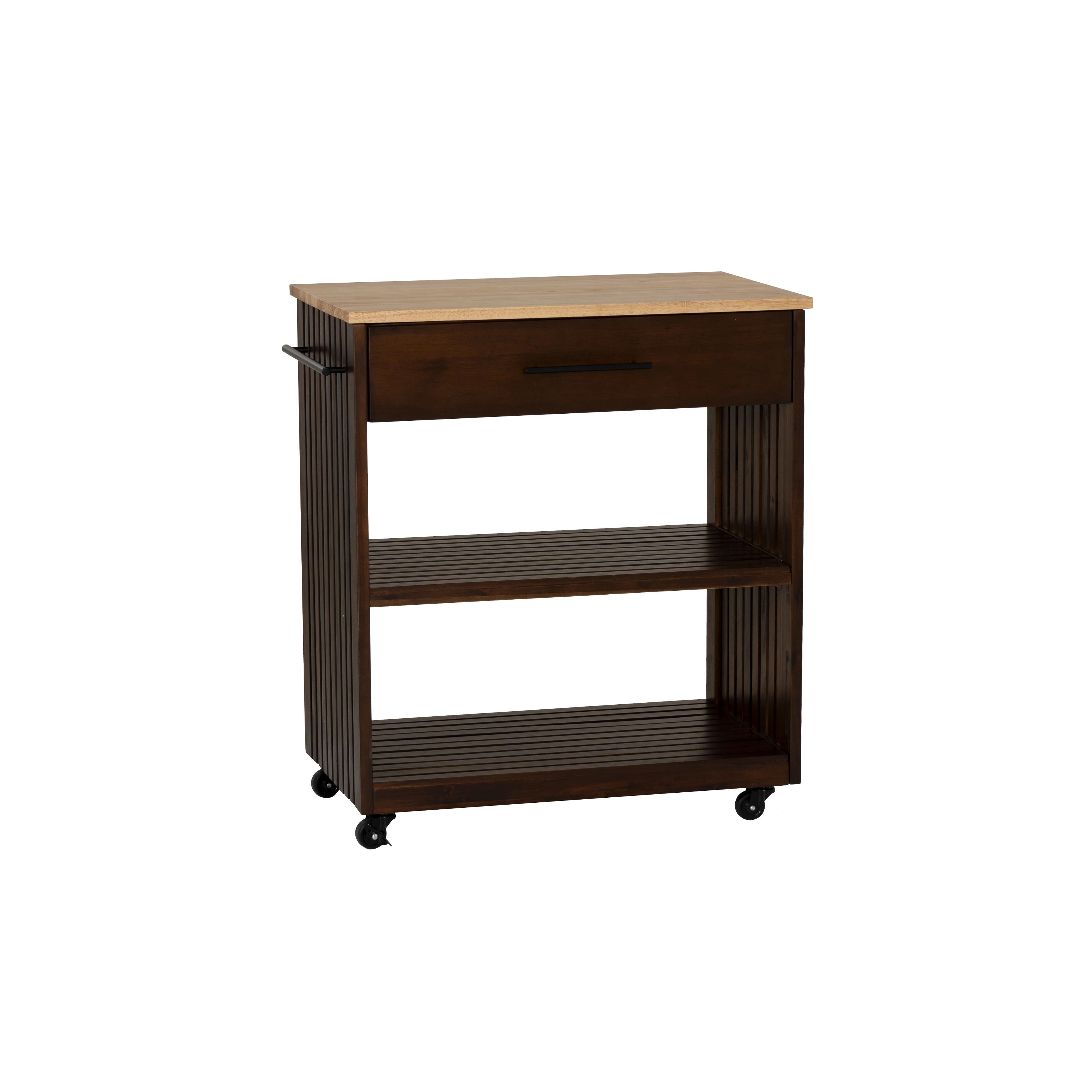 Linon Ina Kitchen Cart, Brown, large
