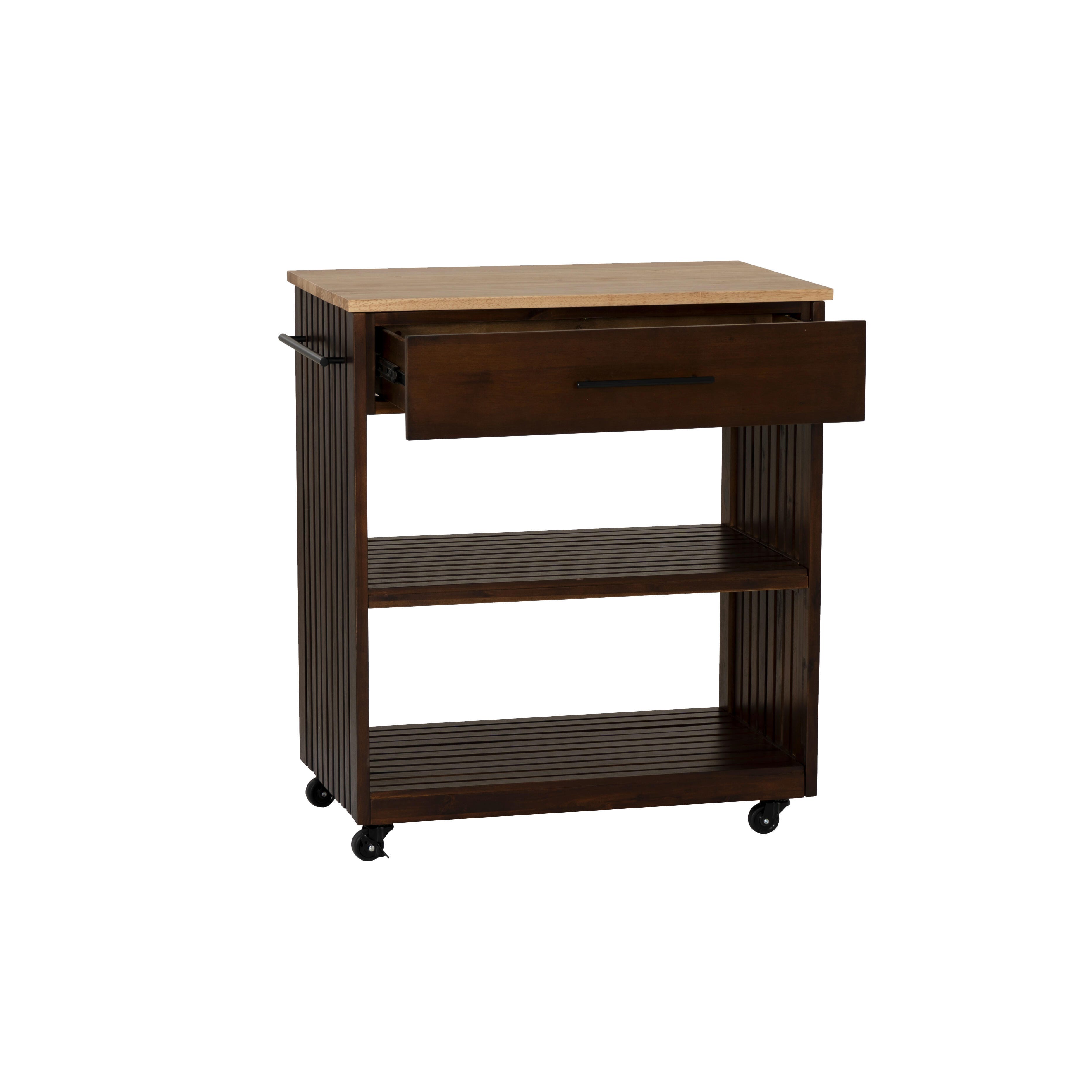 Linon Ina Kitchen Cart, Brown, large