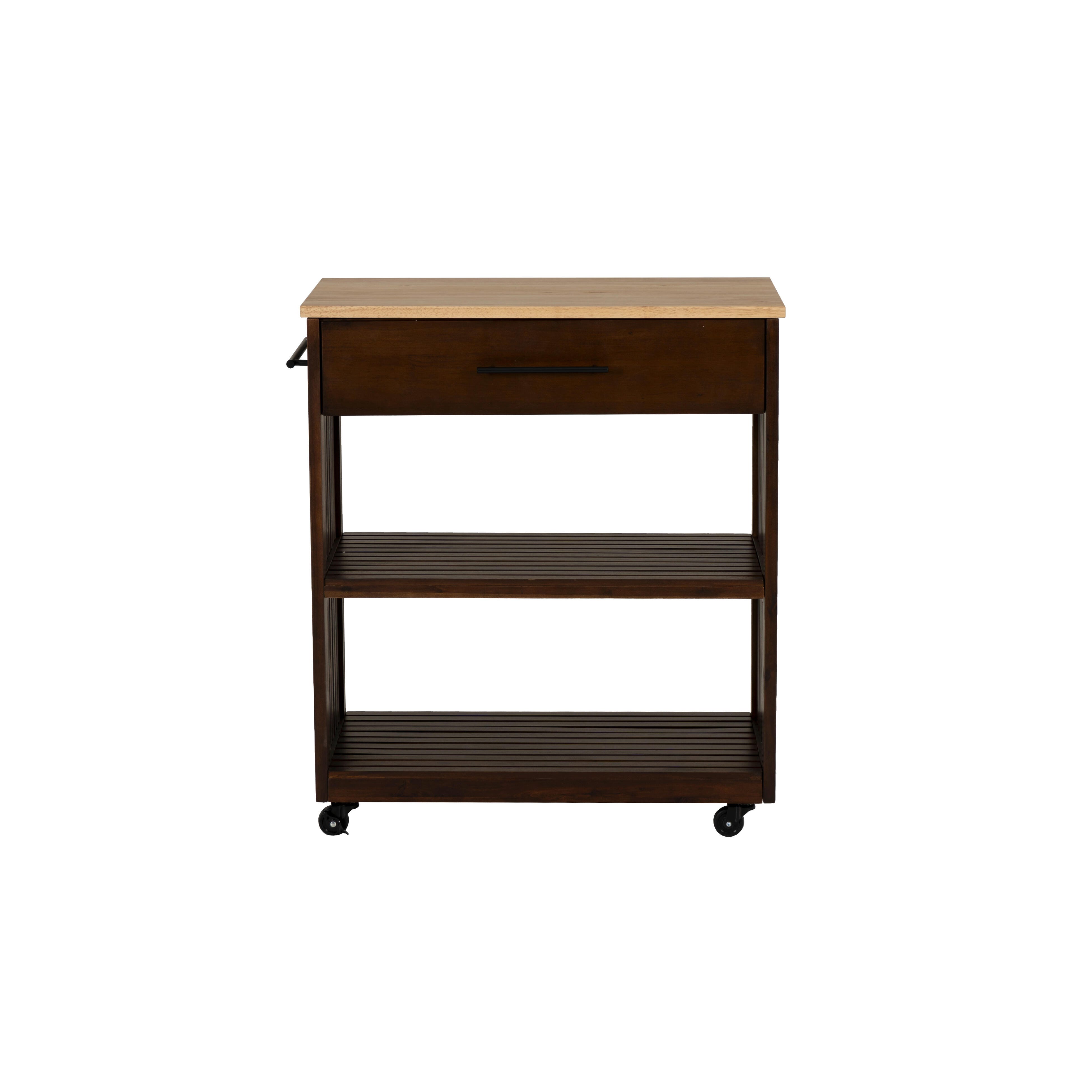 Linon Ina Kitchen Cart, Brown, large