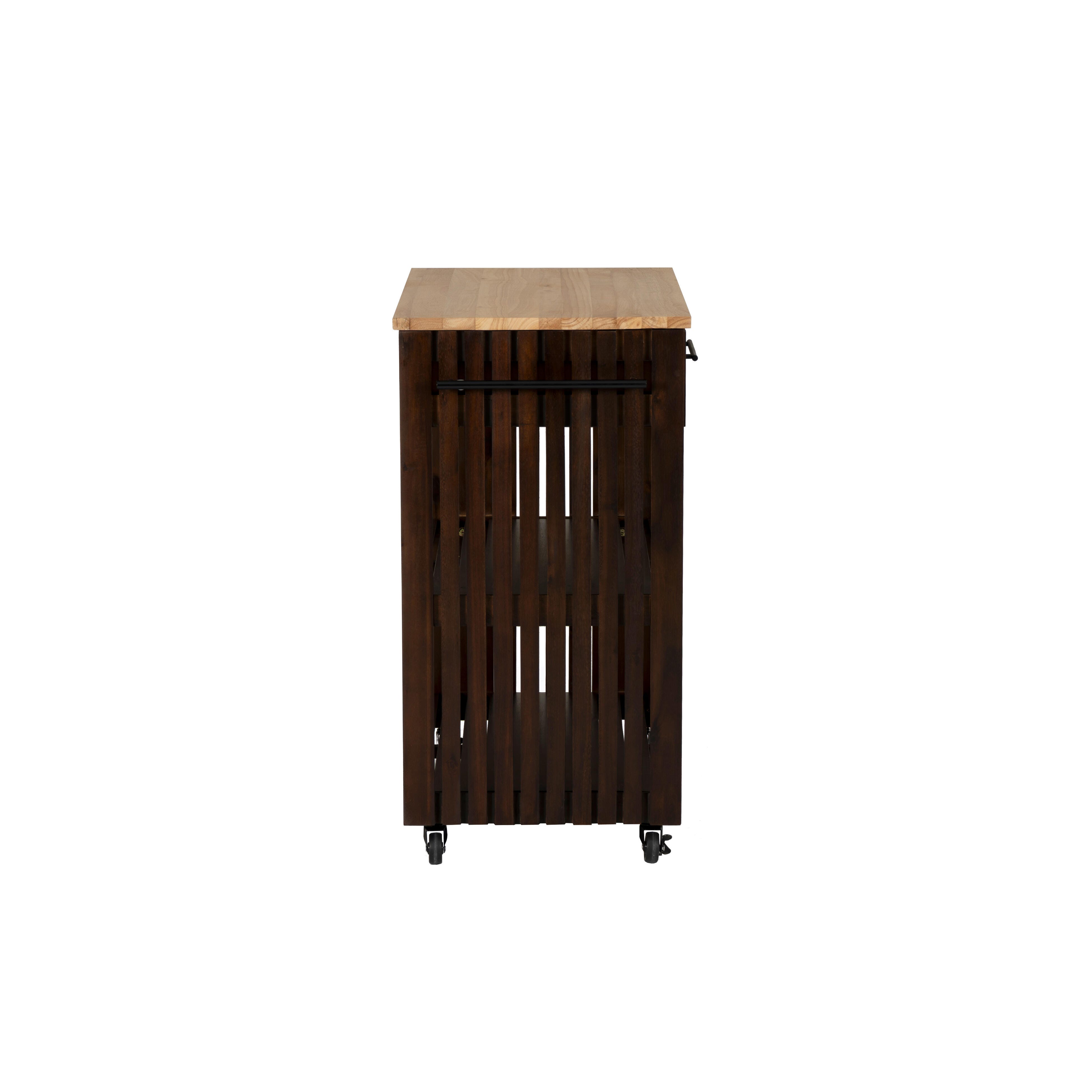 Linon Ina Kitchen Cart, Brown, large