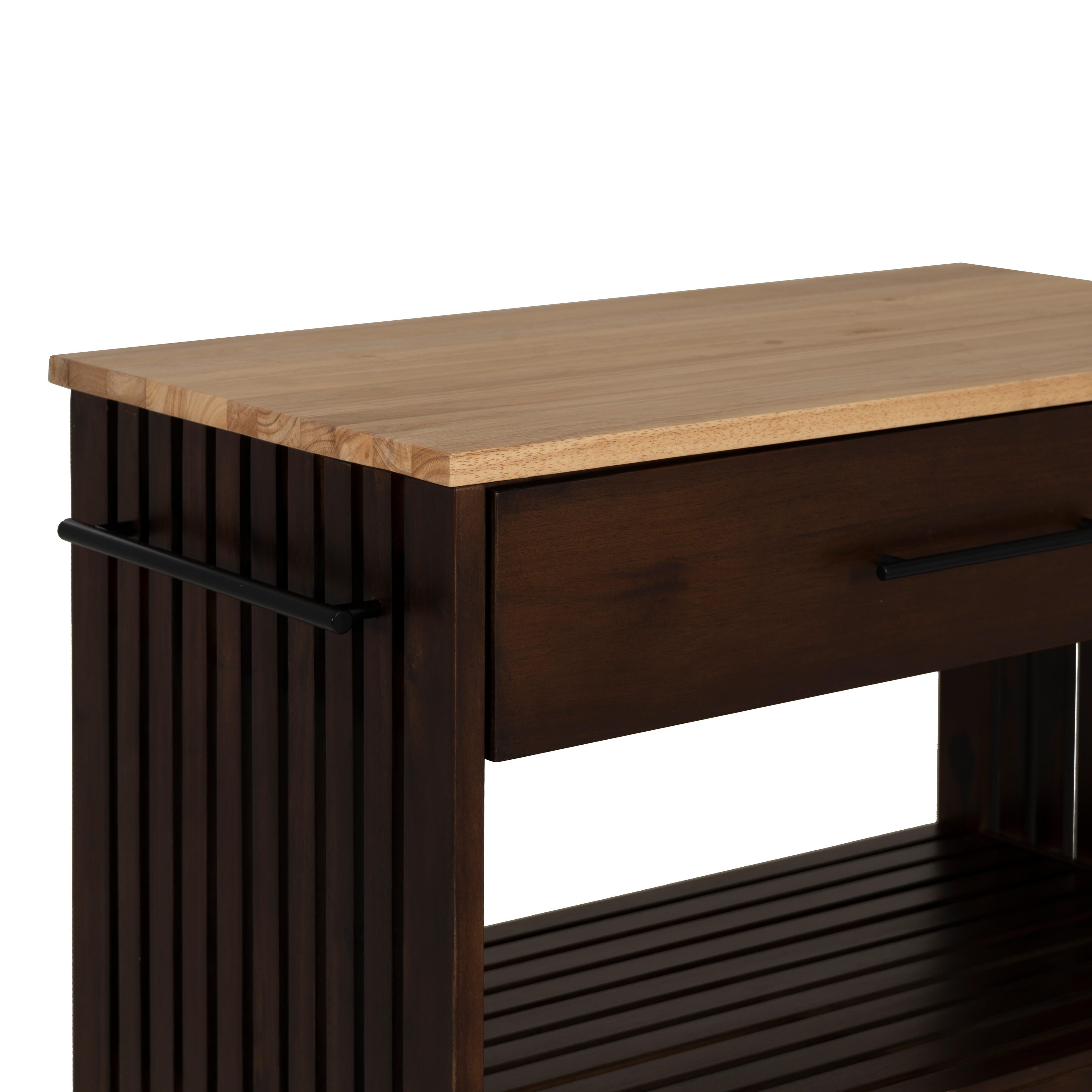 Linon Ina Kitchen Cart, Brown, large