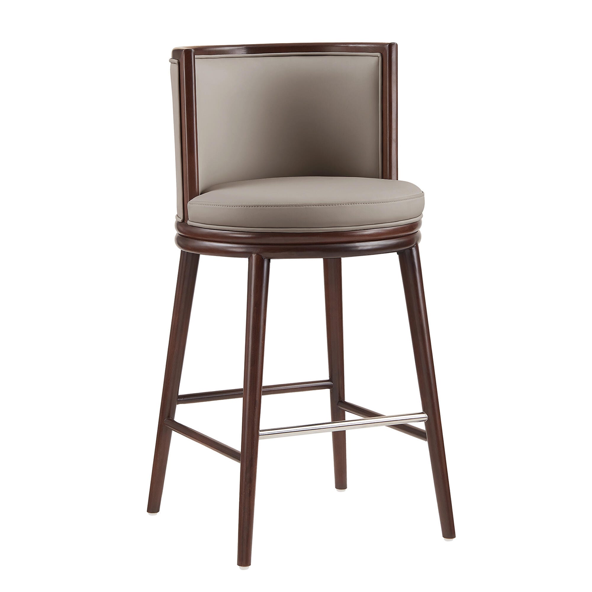 Manhattan Comfort Evalyn Bar Height Bar Stool, Taupe, large