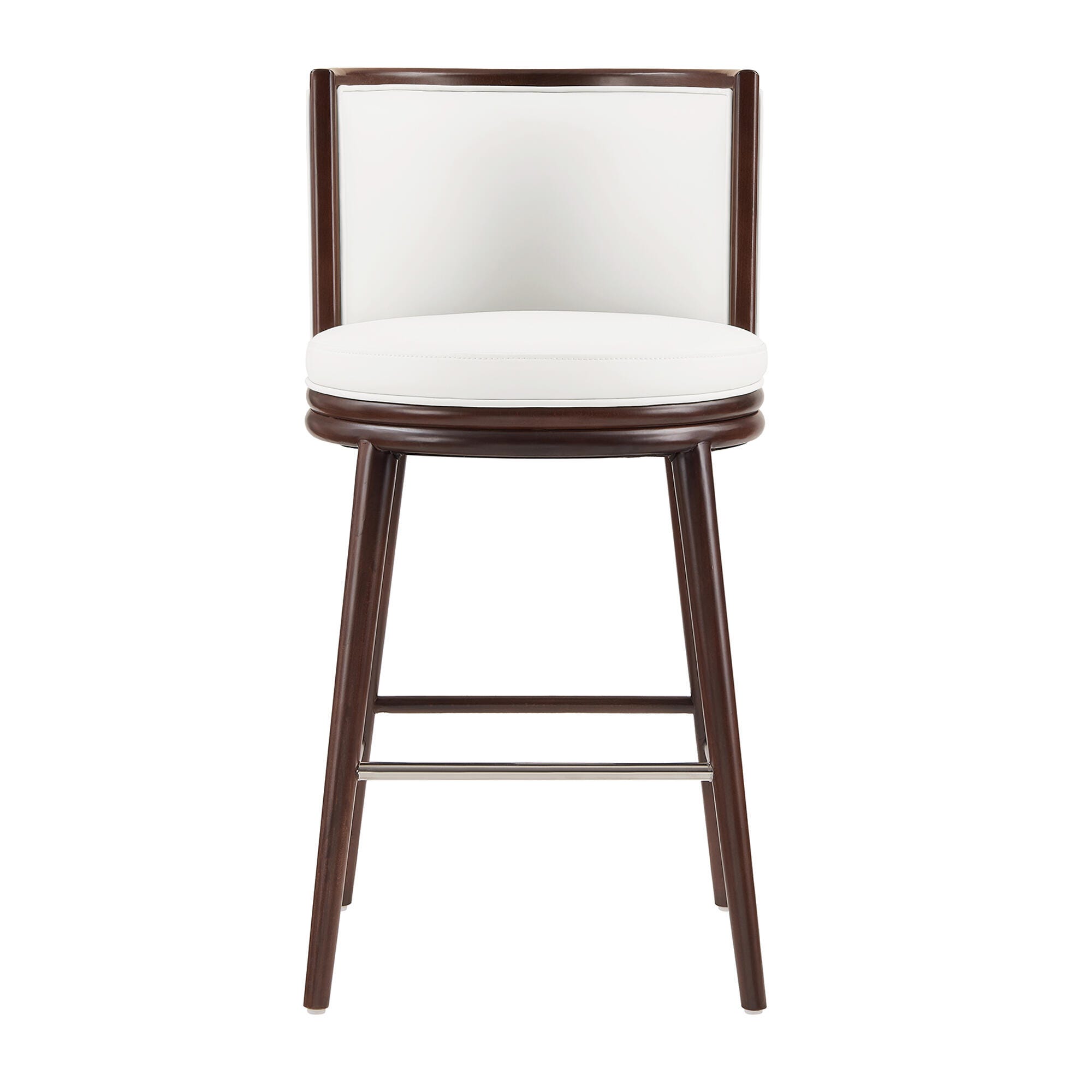 Manhattan Comfort Evalyn Bar Height Bar Stool, White, large