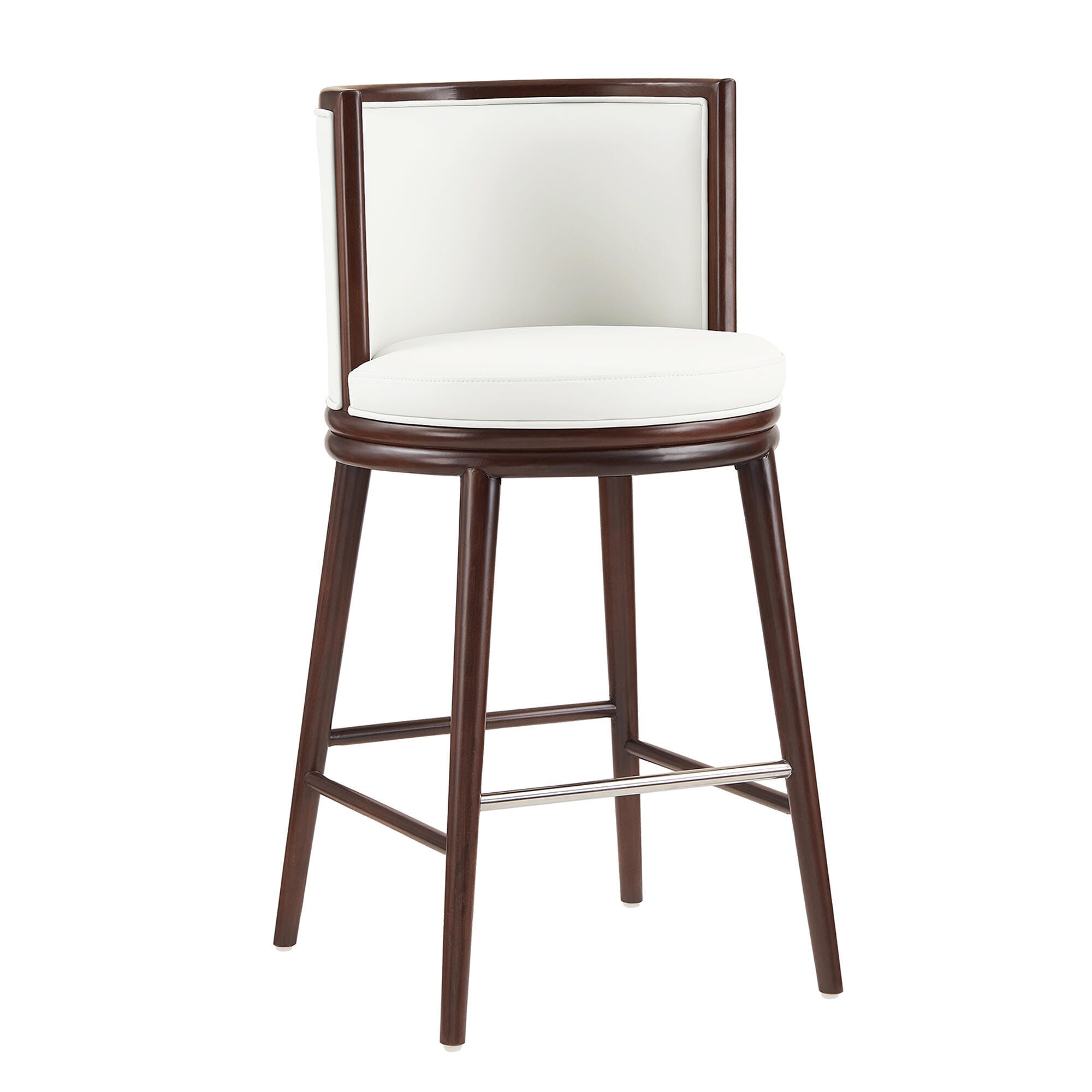 Manhattan Comfort Evalyn Bar Height Bar Stool, White, large