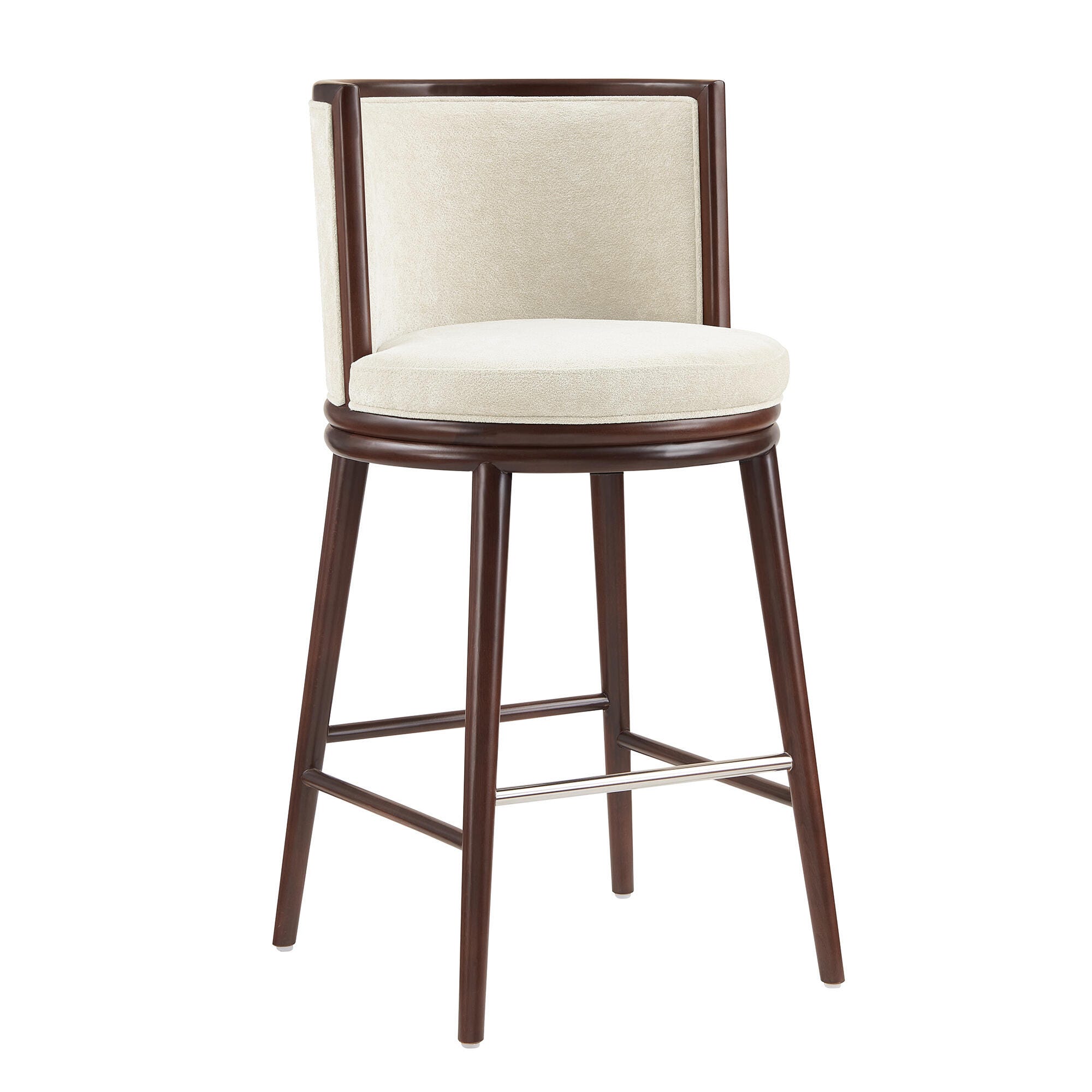 Manhattan Comfort Evalyn Bar Height Bar Stool, Cream, large
