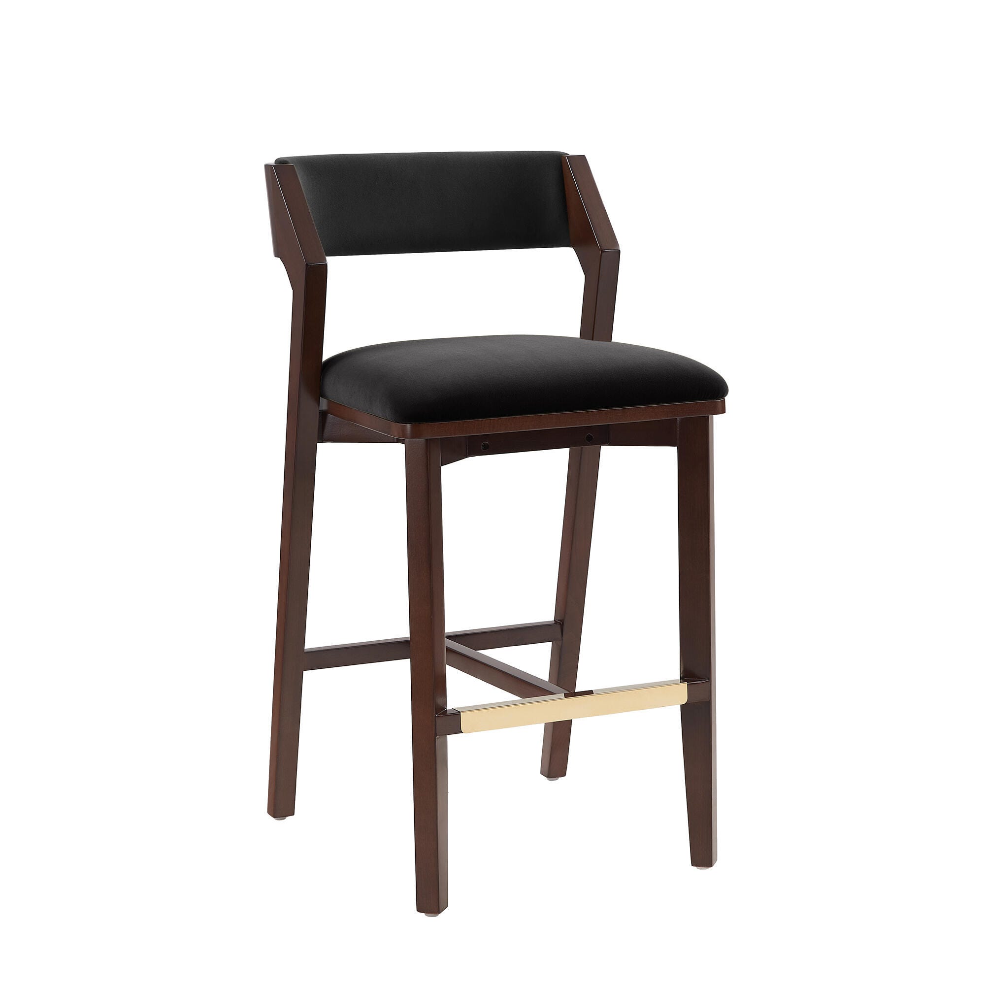 Manhattan Comfort Patricia Bar Height Bar Stool, Black, large