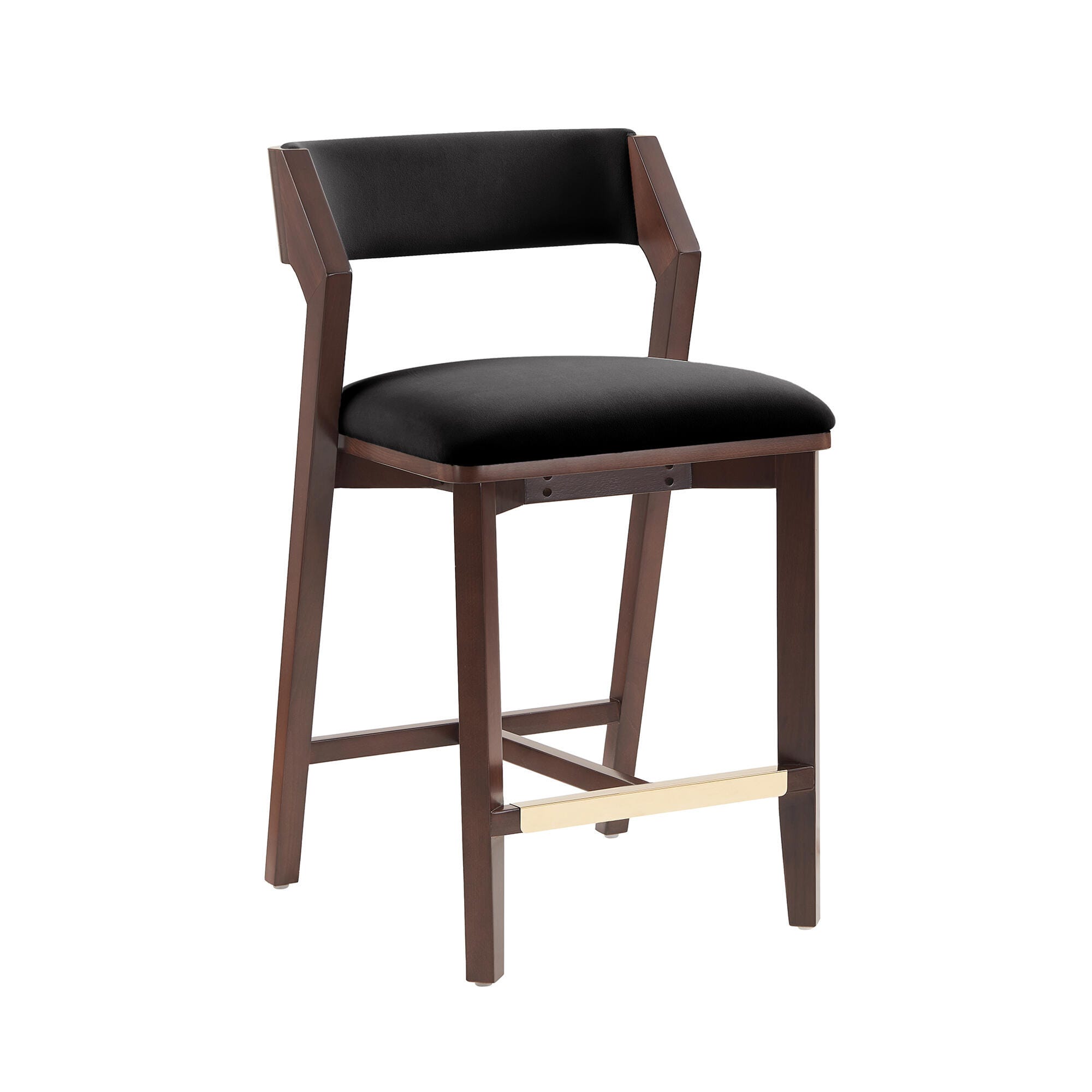 Manhattan Comfort Patricia Counter Height Bar Stool, Black, large