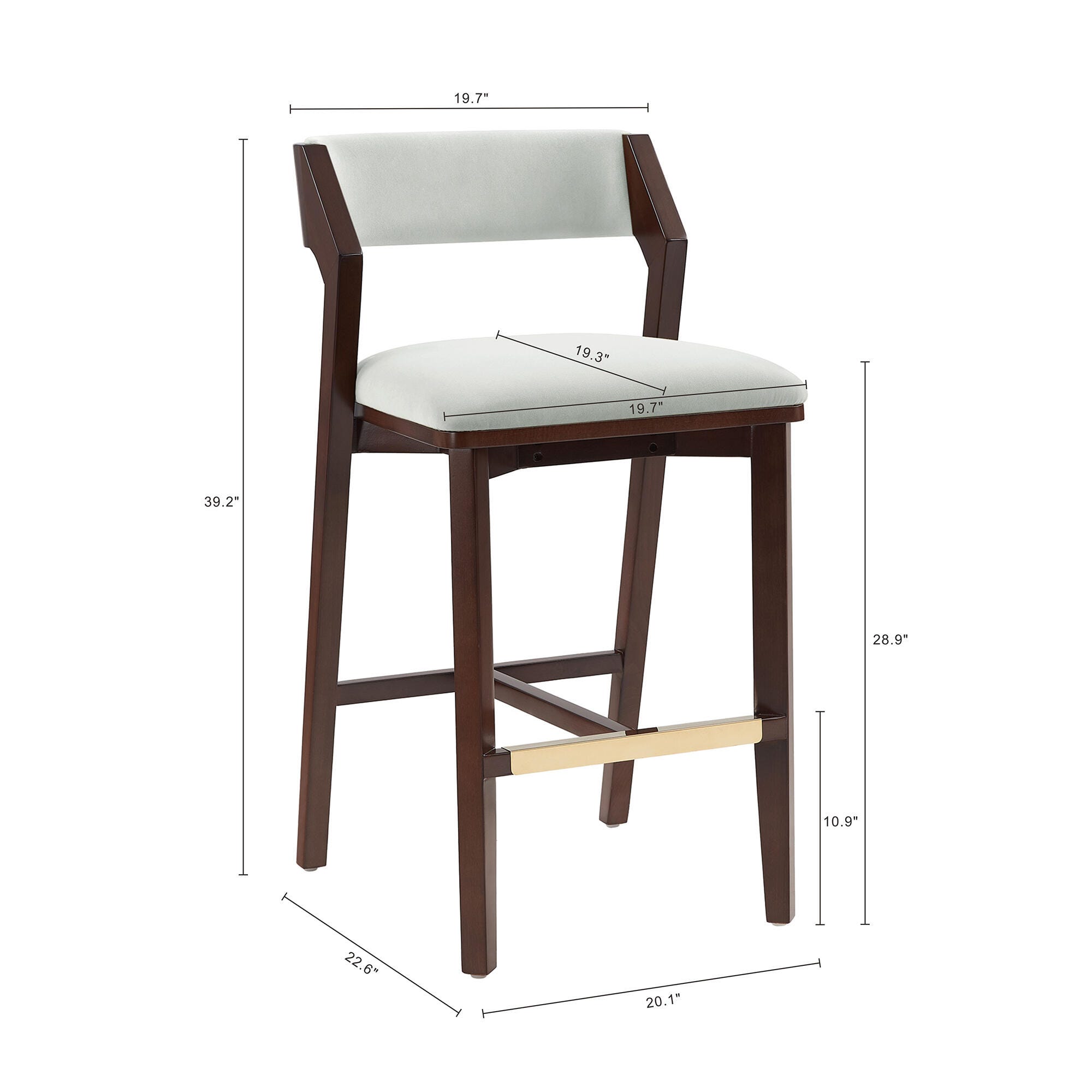 Manhattan Comfort Patricia Bar Height Bar Stool, White Glacier, large