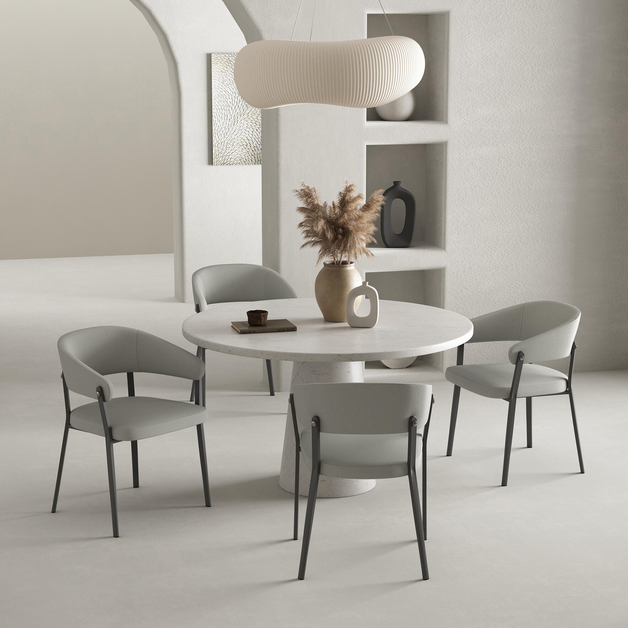 Manhattan Comfort Belle Dining Chair, Stone Gray, large