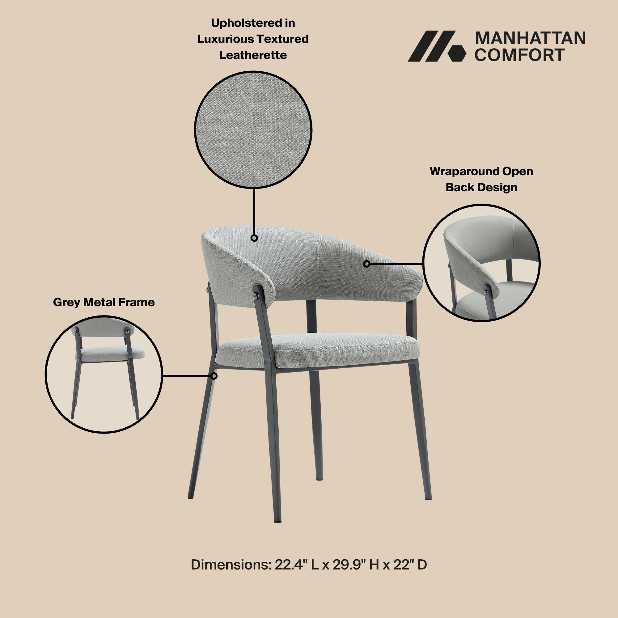 Manhattan Comfort Belle Dining Chair, Stone Gray, large