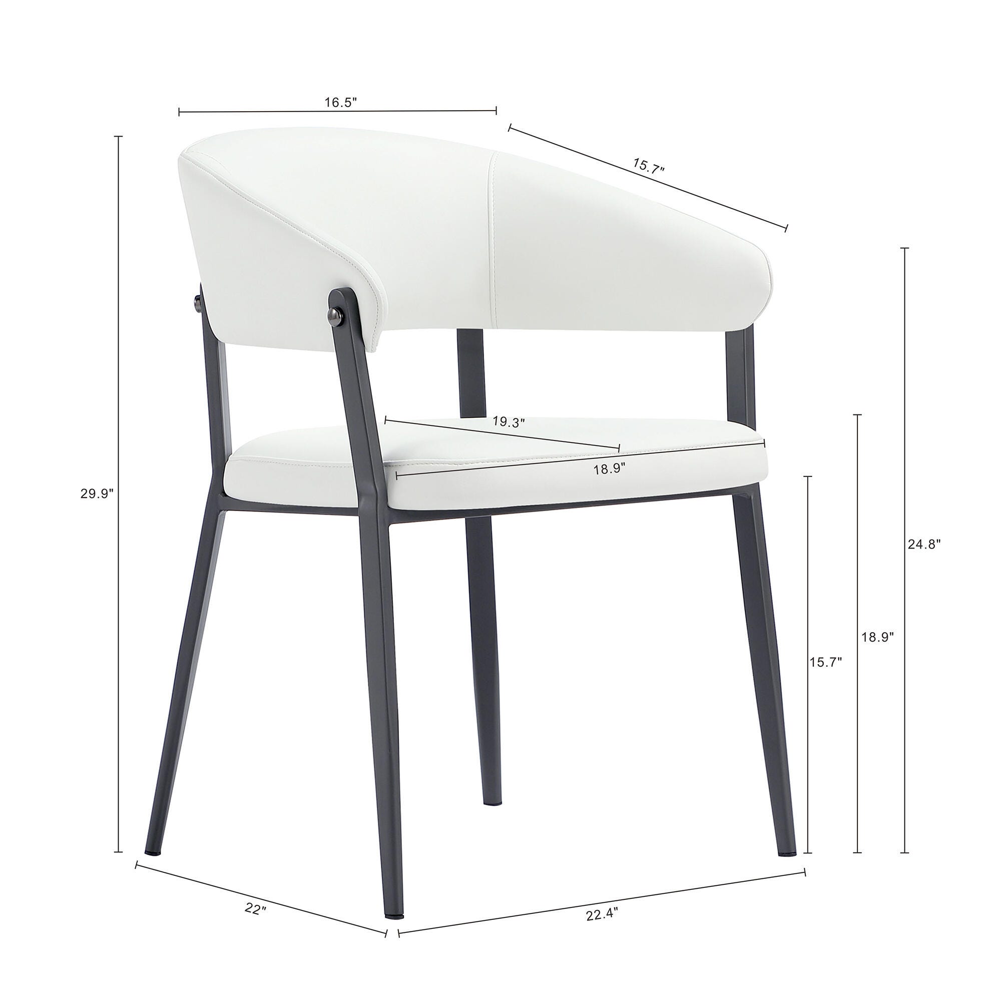 Manhattan Comfort Belle Dining Chair, White, large