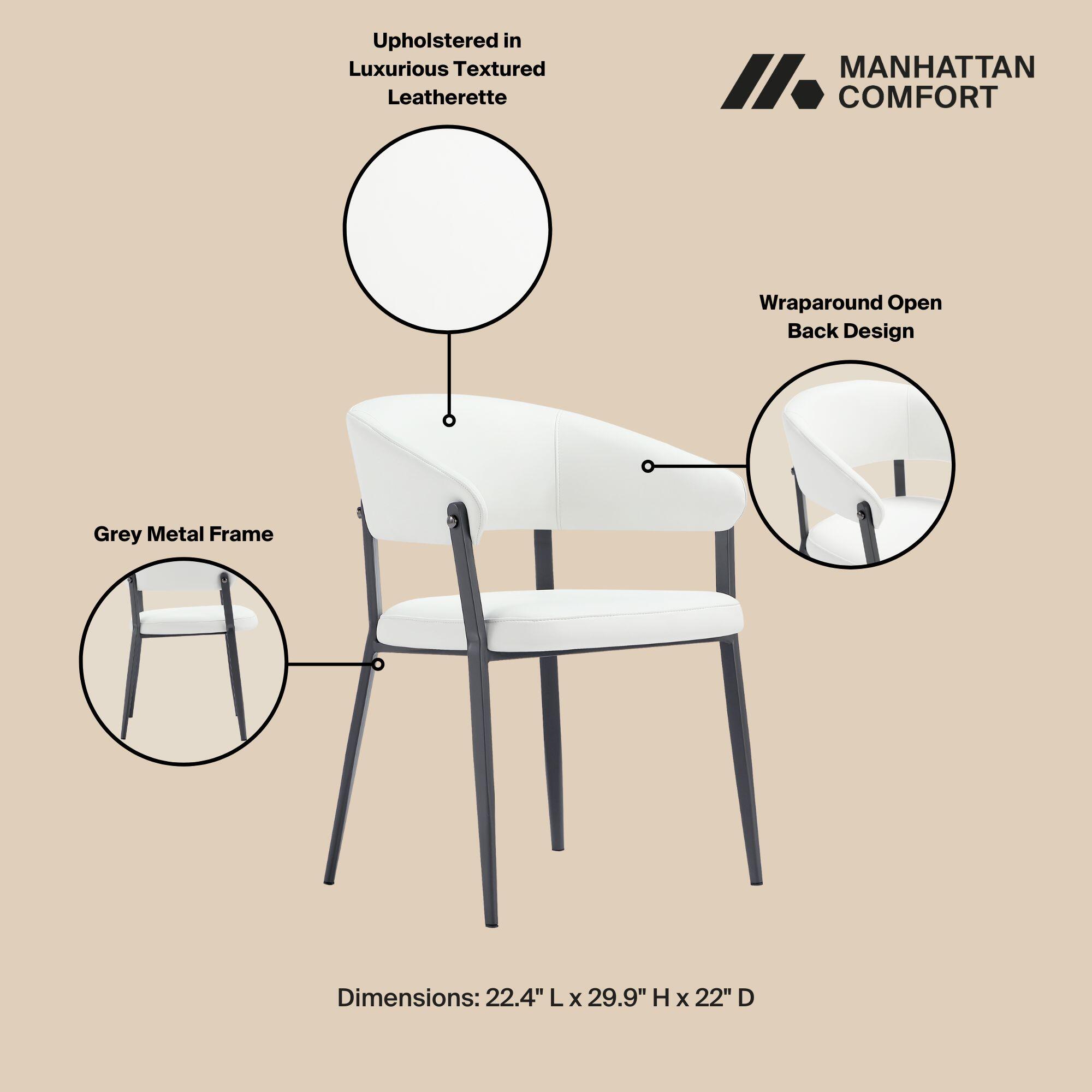 Manhattan Comfort Belle Dining Chair, White, large