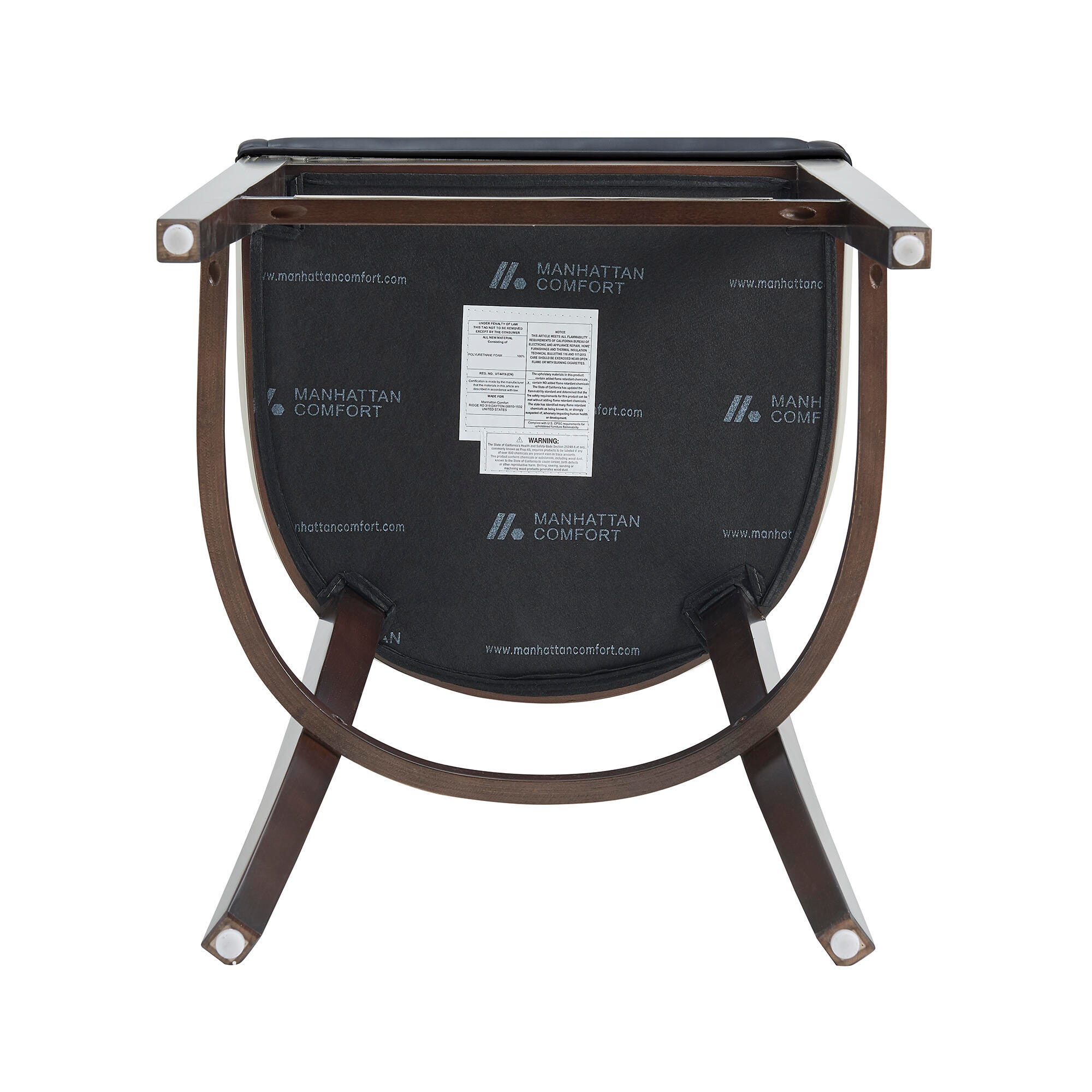 Manhattan Comfort Blair Bar Height Bar Stool, Black, large