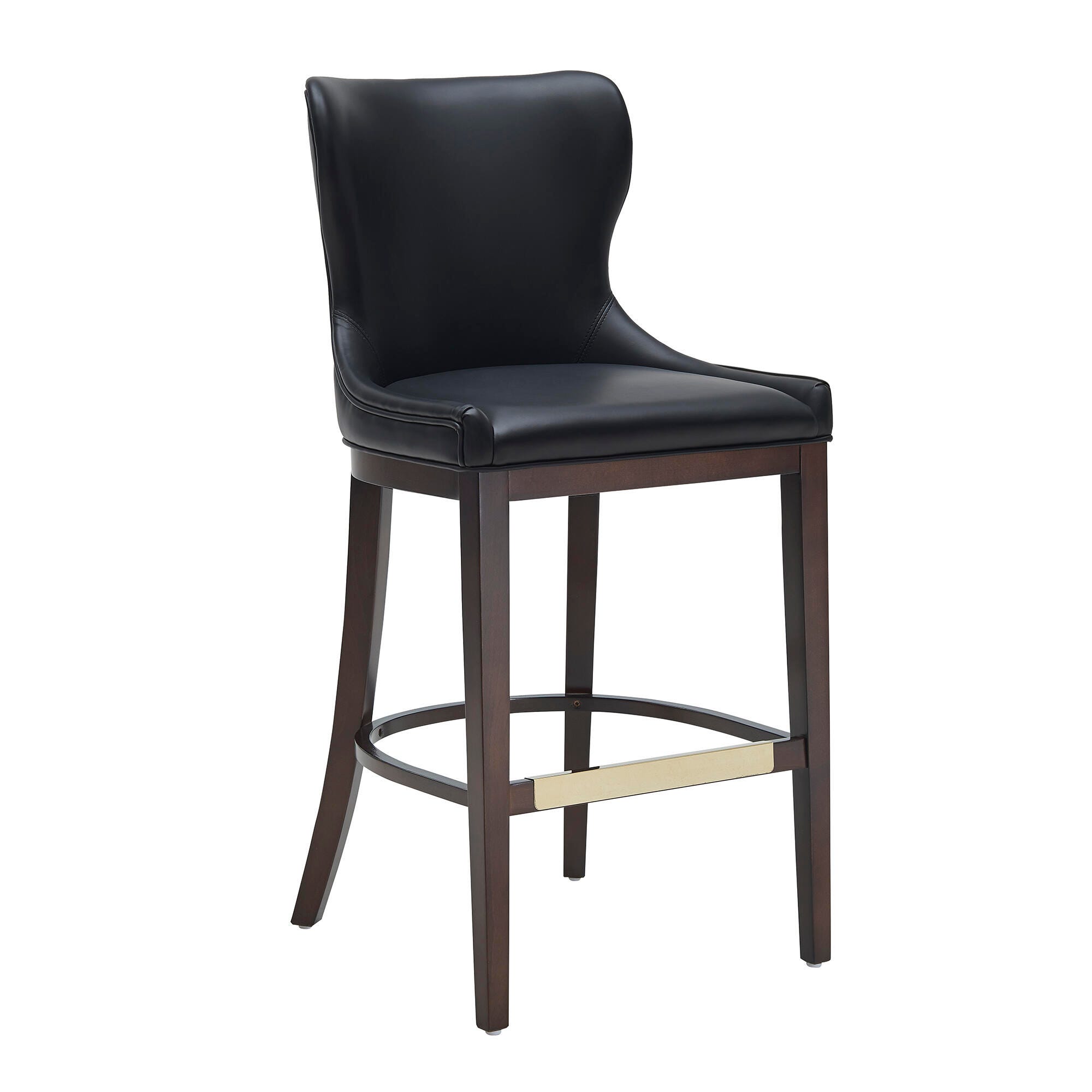 Manhattan Comfort Blair Bar Height Bar Stool, Black, large