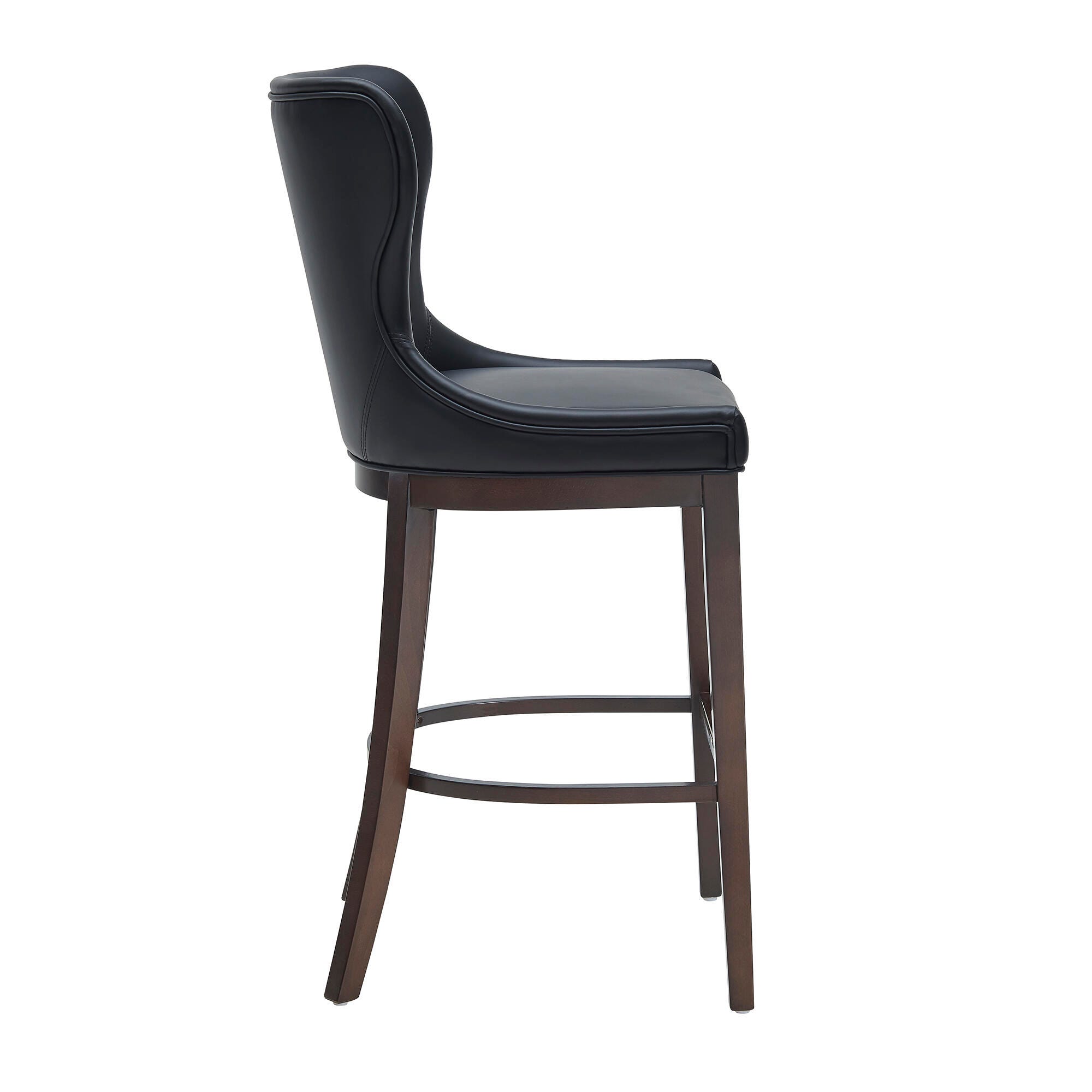 Manhattan Comfort Blair Bar Height Bar Stool, Black, large