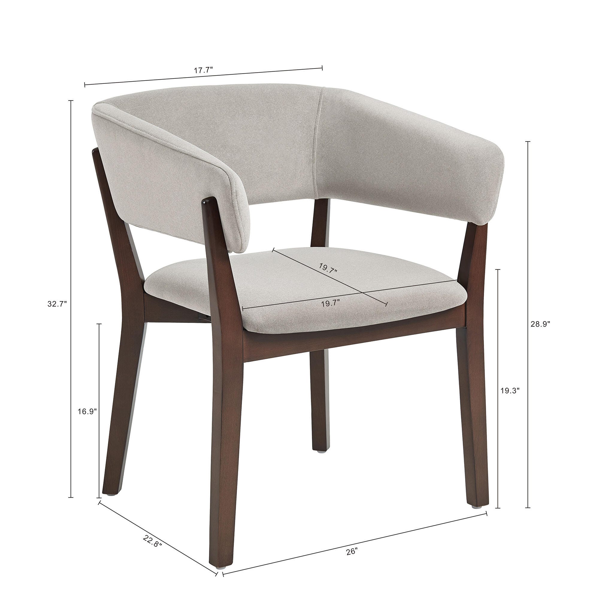 Manhattan Comfort Blake Dining Chair, Greige, large