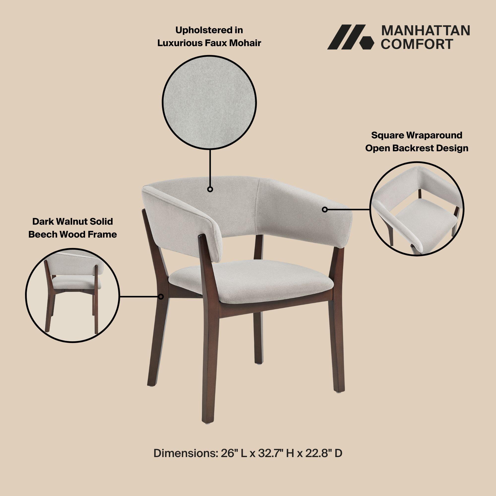 Manhattan Comfort Blake Dining Chair, Greige, large