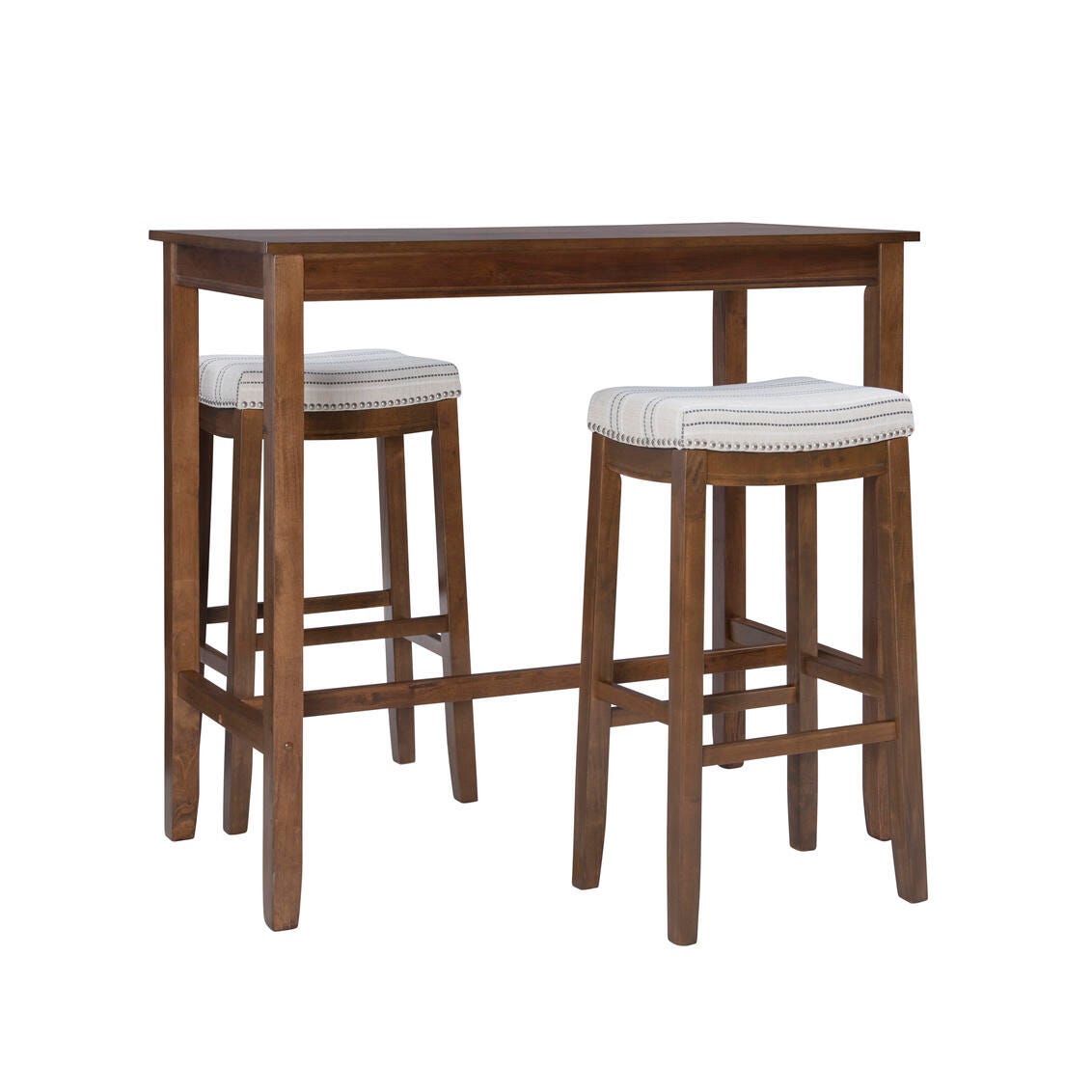 Linon Claridge Three Piece Bar Set, Gray/White, large