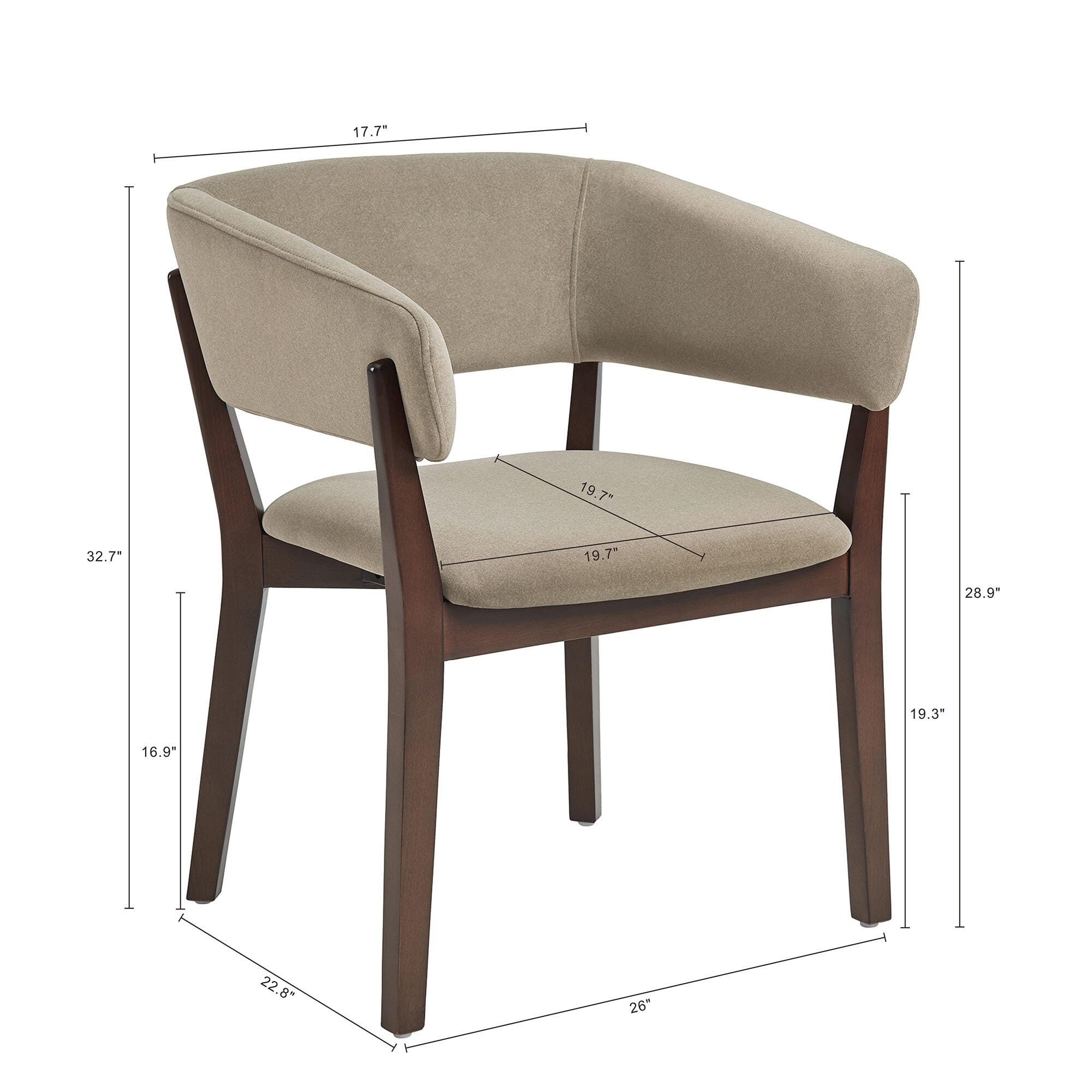 Manhattan Comfort Blake Dining Chair, Beige, large