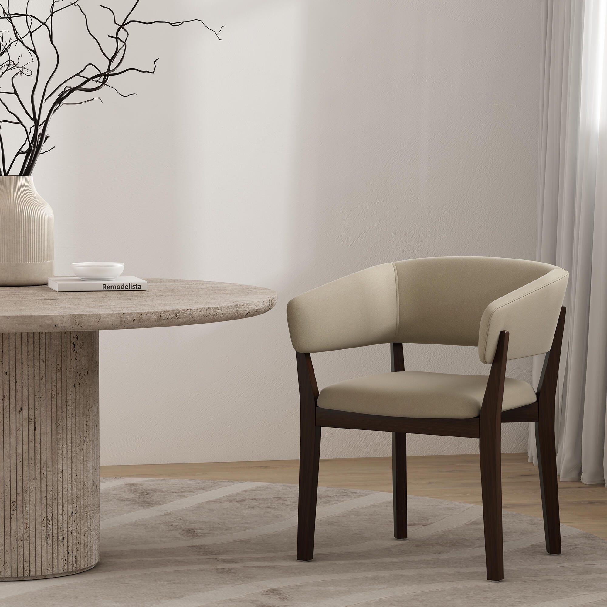 Manhattan Comfort Blake Dining Chair, Natural, large