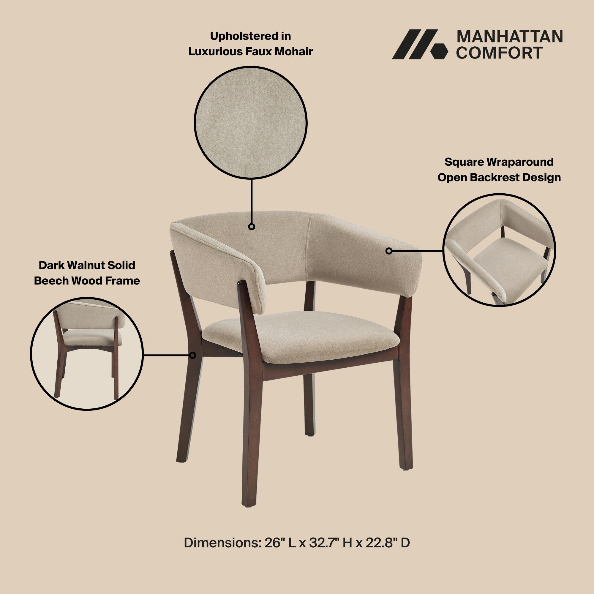 Manhattan Comfort Blake Dining Chair, Natural, large
