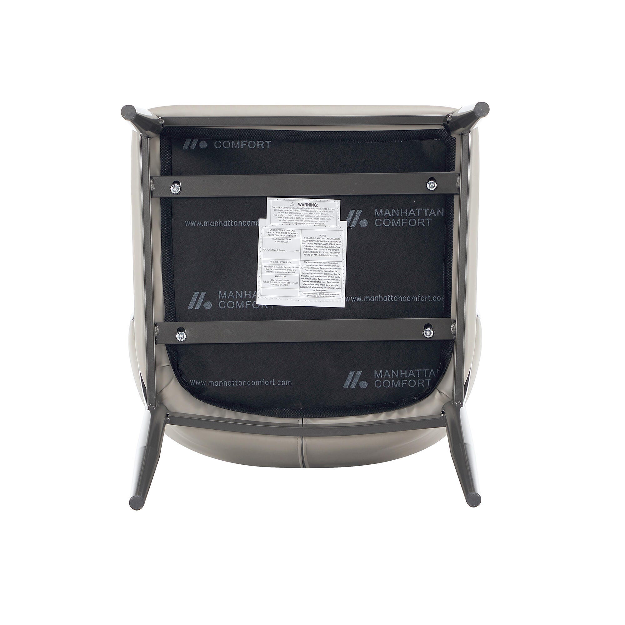 Manhattan Comfort Kirsten Dining Chair (Set of 2), Light Gray, large