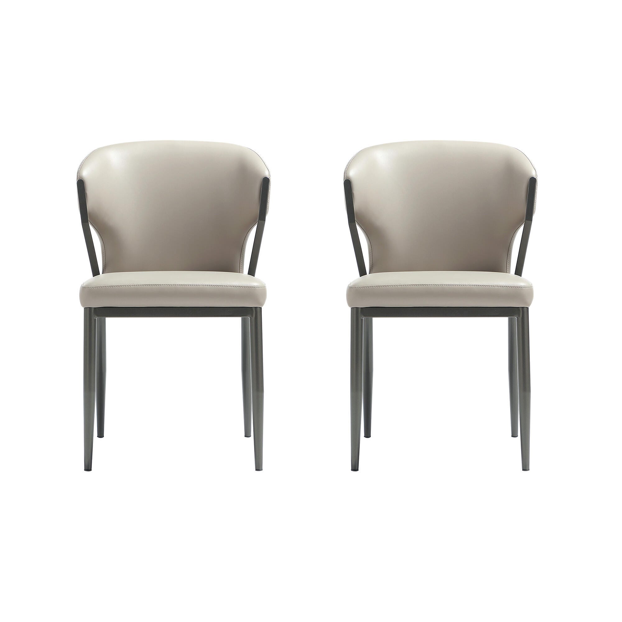 Manhattan Comfort Kirsten Dining Chair (Set of 2), Light Gray, large