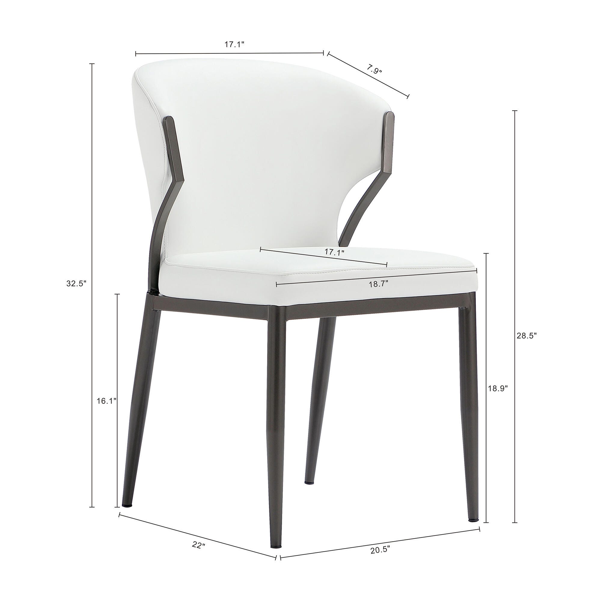 Manhattan Comfort Kirsten Dining Chair (Set of 2), White, large