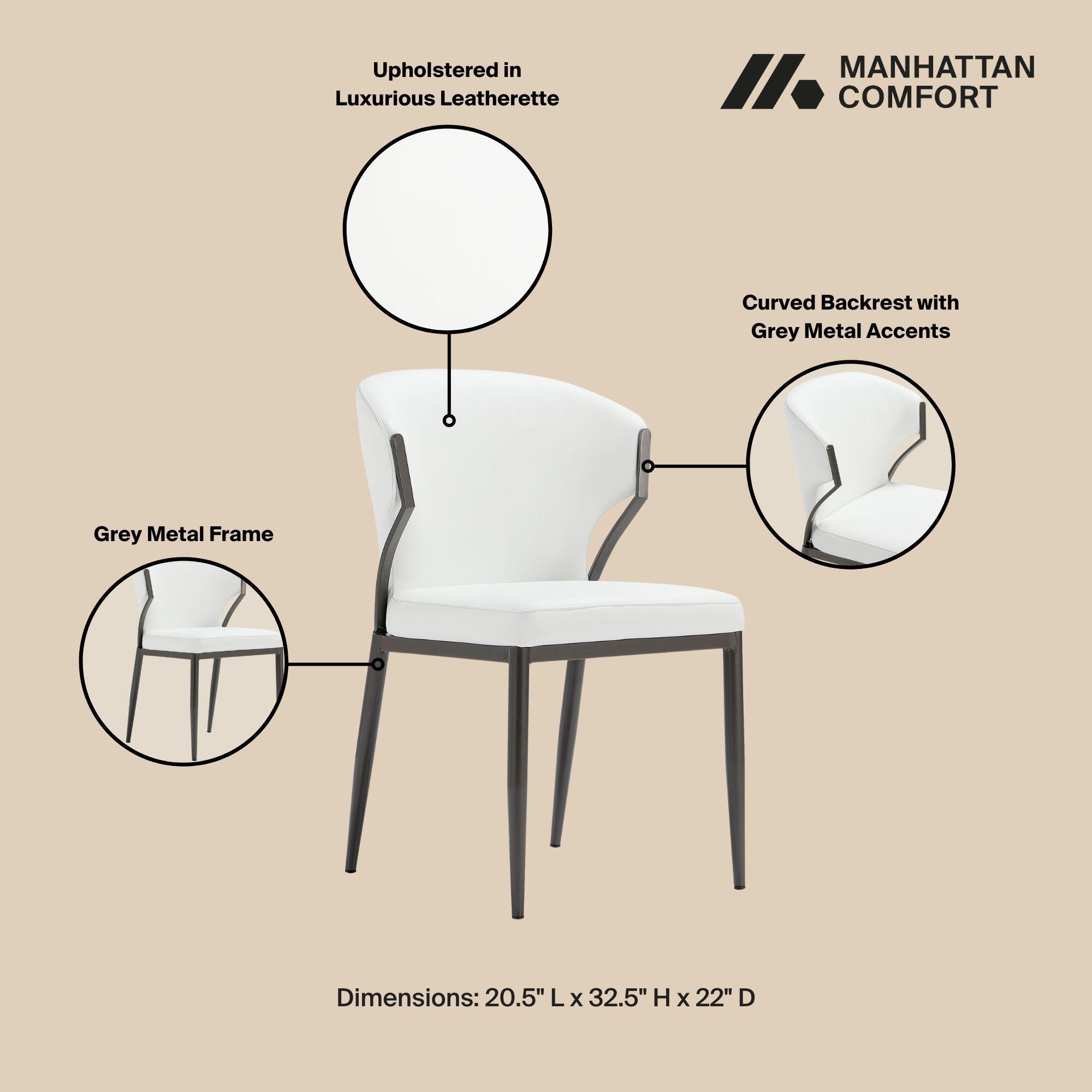 Manhattan Comfort Kirsten Dining Chair (Set of 2), White, large