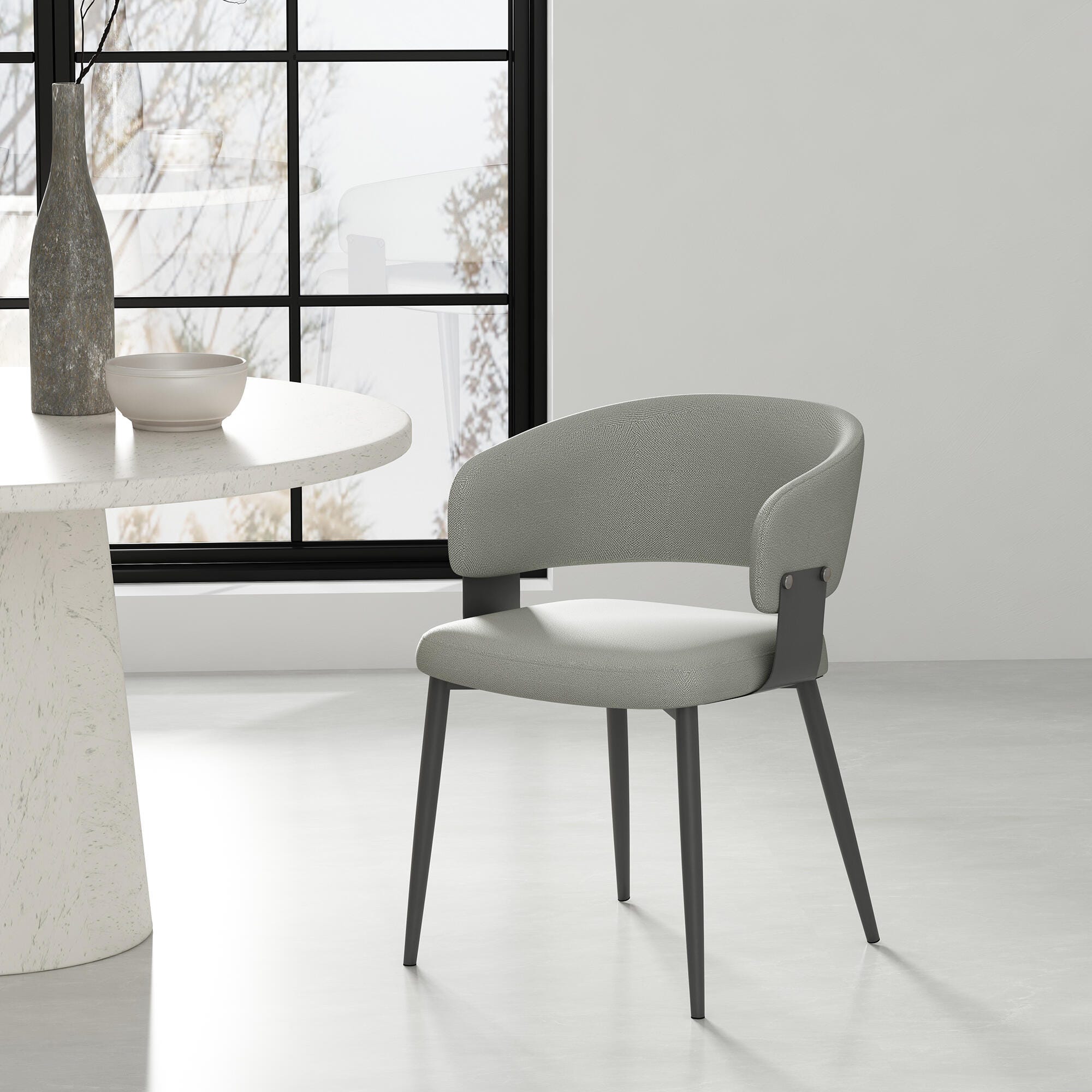 Manhattan Comfort Luce Dining Chair, Stone Gray, rollover