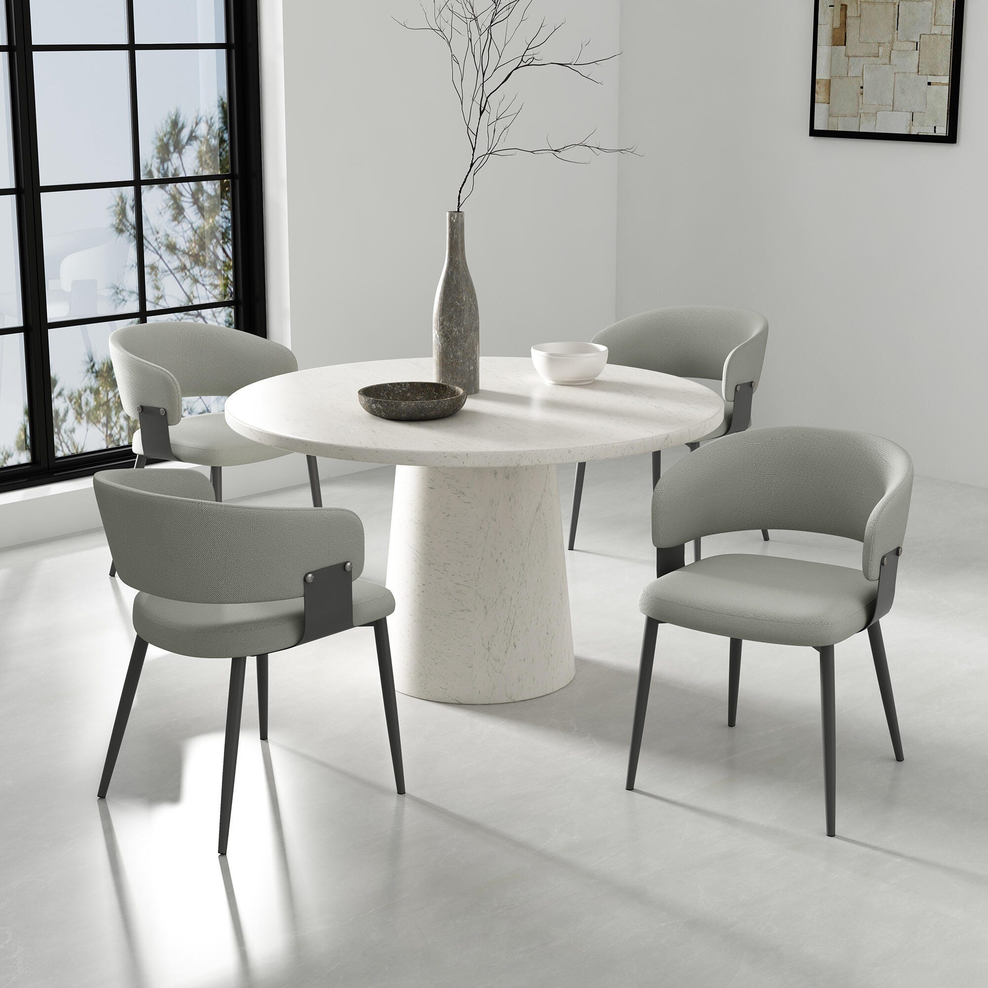Manhattan Comfort Luce Dining Chair, Stone Gray, large