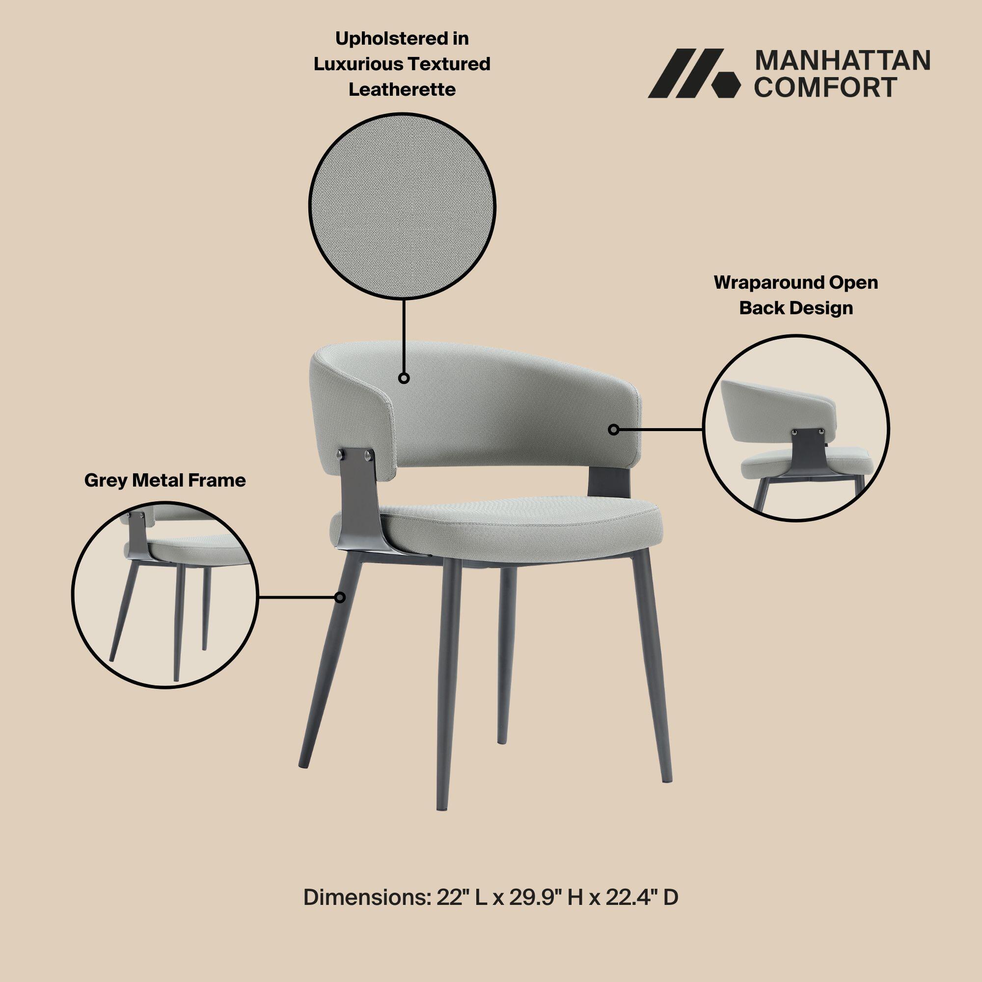 Manhattan Comfort Luce Dining Chair, Stone Gray, large