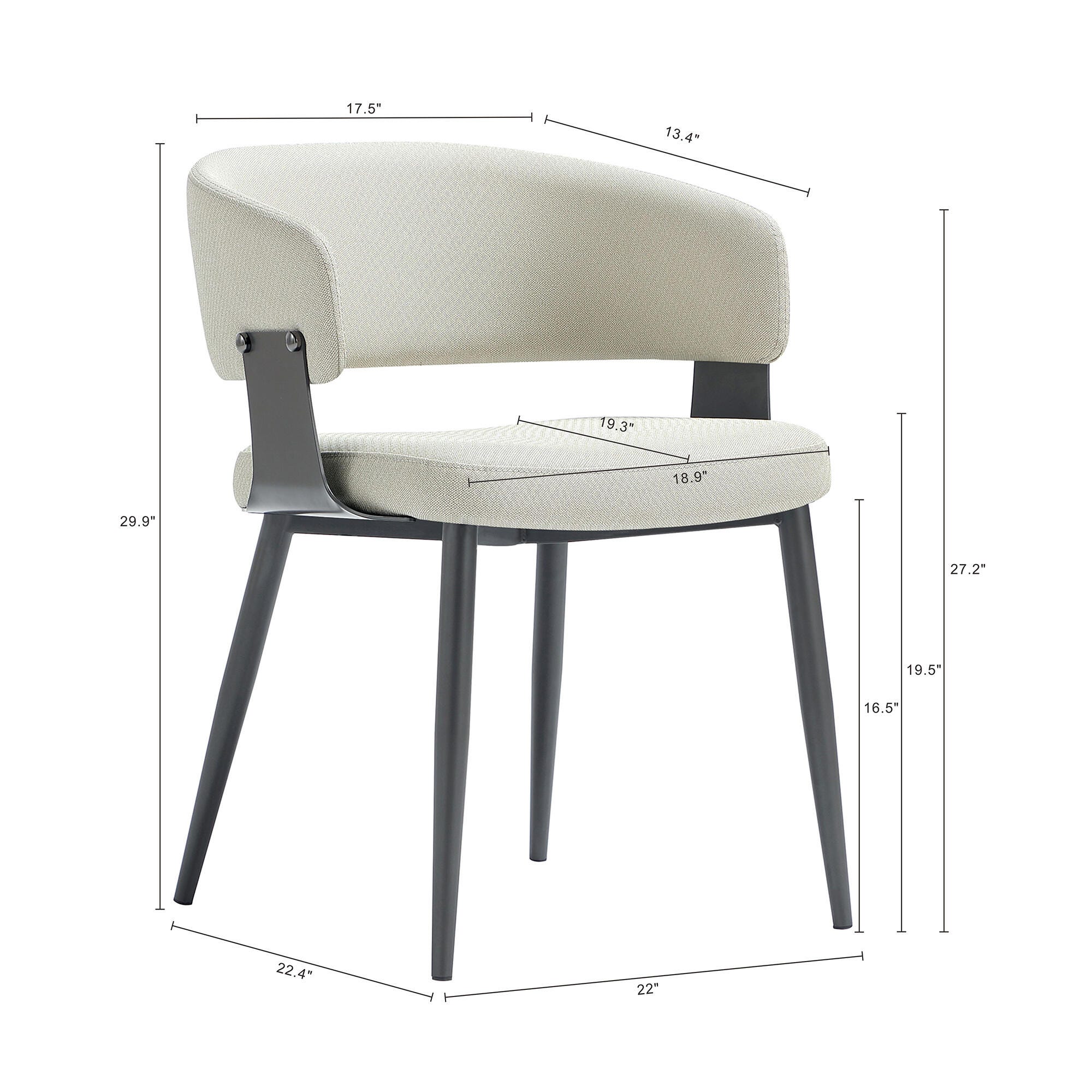 Manhattan Comfort Luce Dining Chair, Oatmeal, large