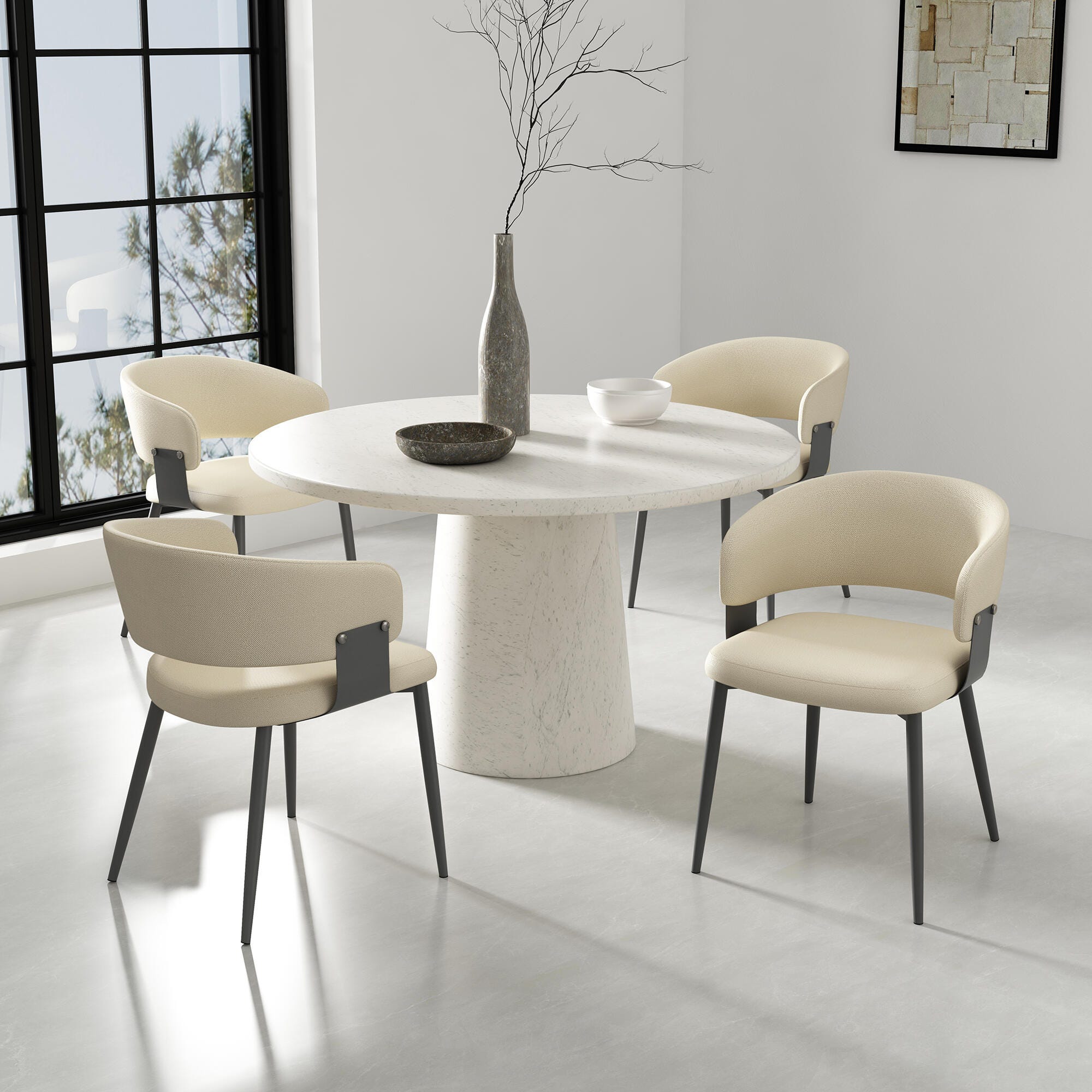 Manhattan Comfort Luce Dining Chair, Sand, large