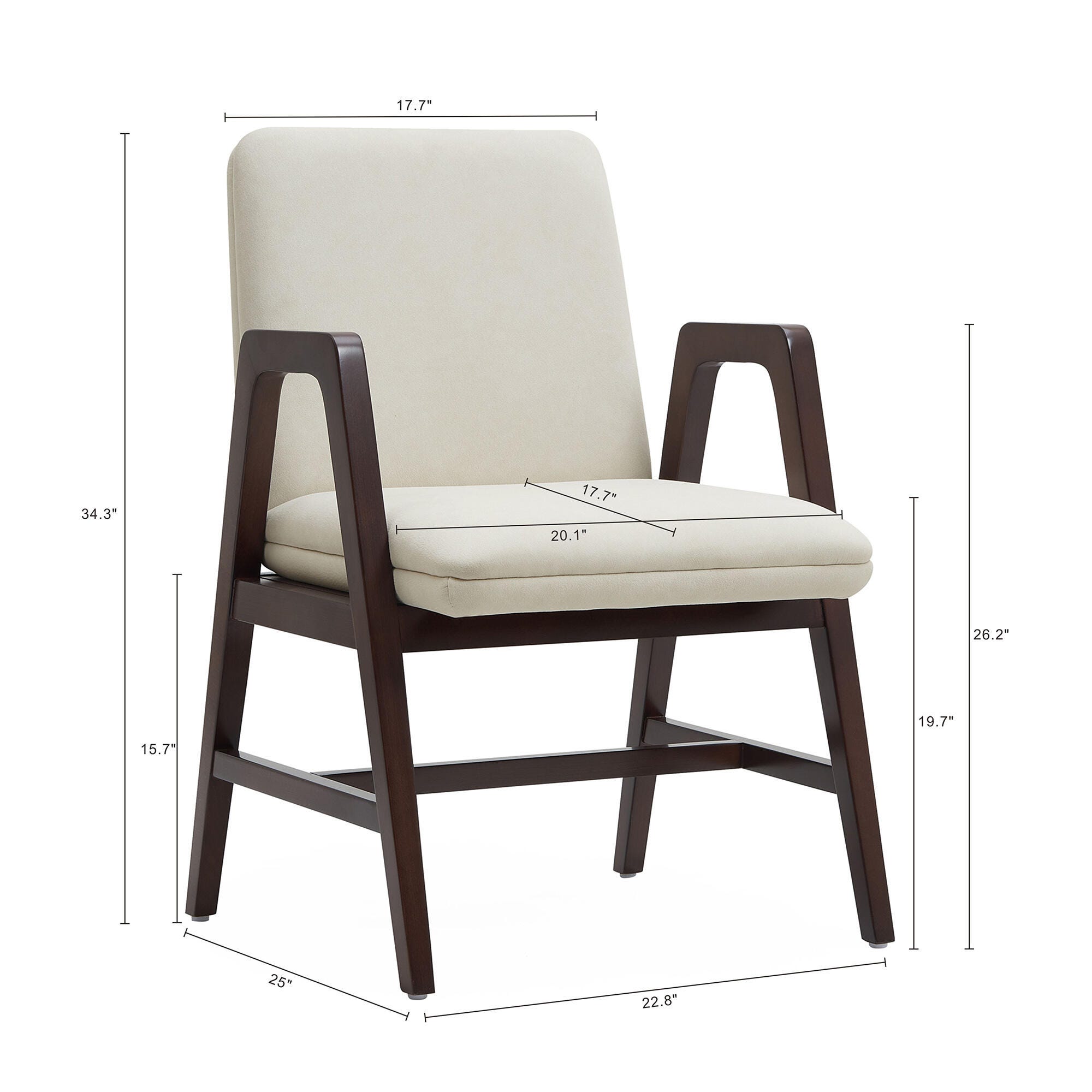 Manhattan Comfort Stella Dining Chair, Cream, large