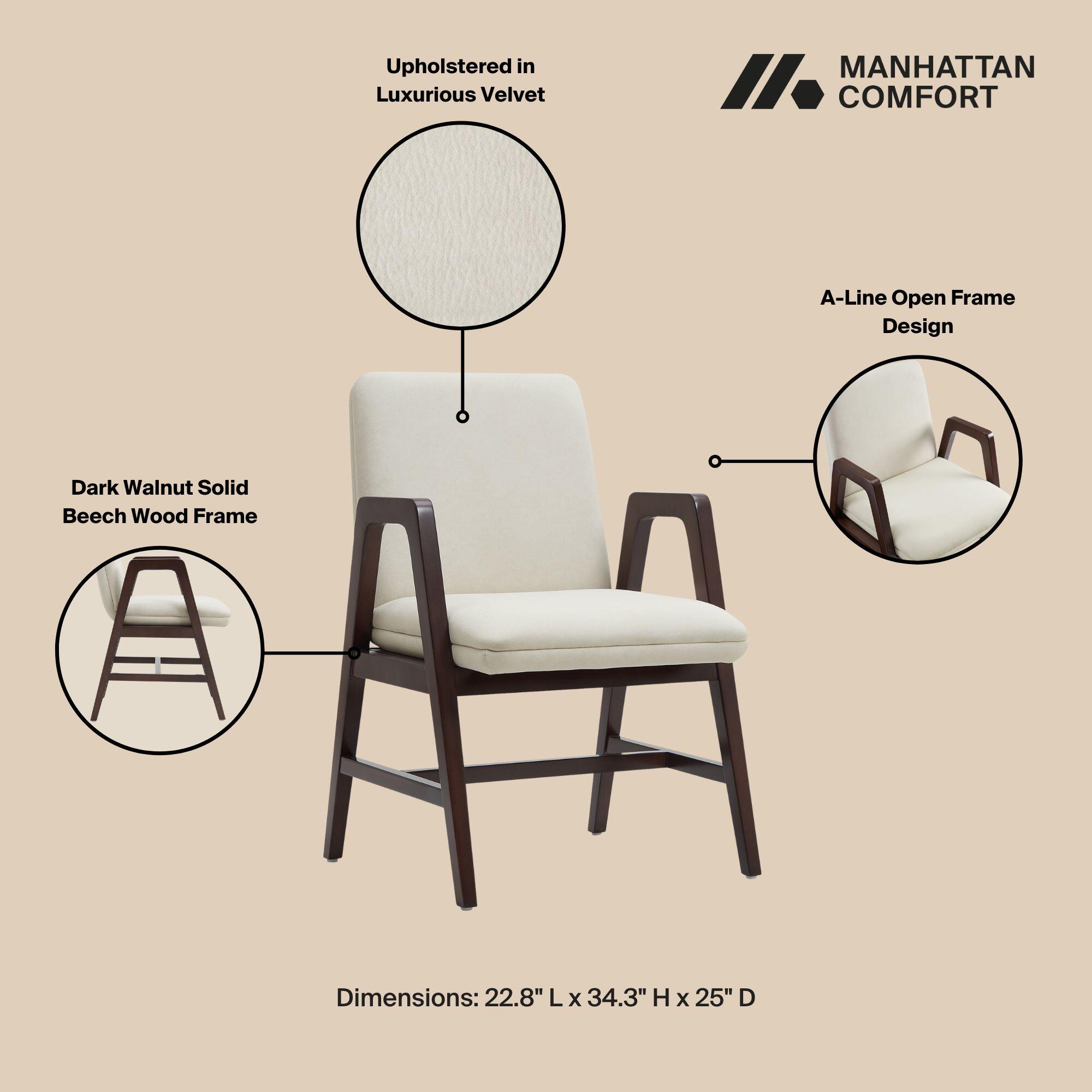 Manhattan Comfort Stella Dining Chair, Cream, large