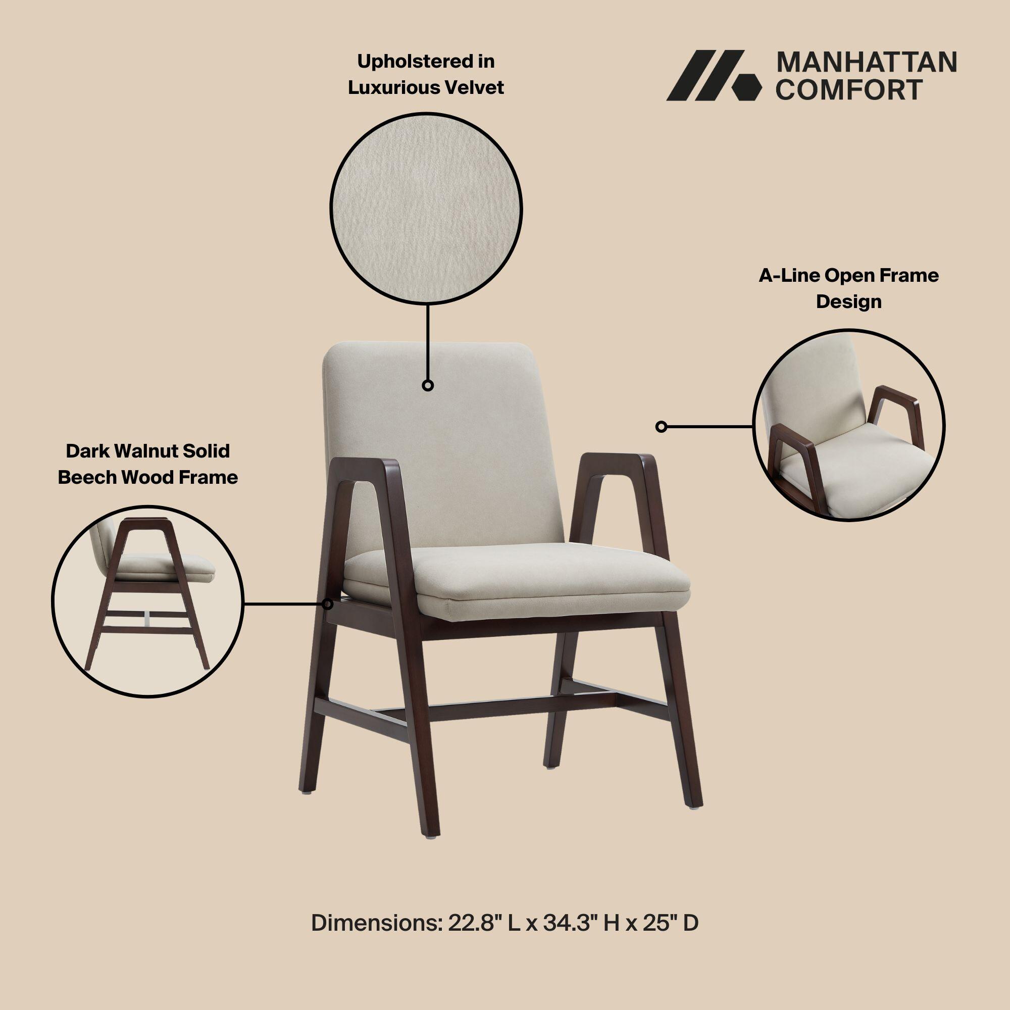 Manhattan Comfort Stella Dining Chair, Champagne, large