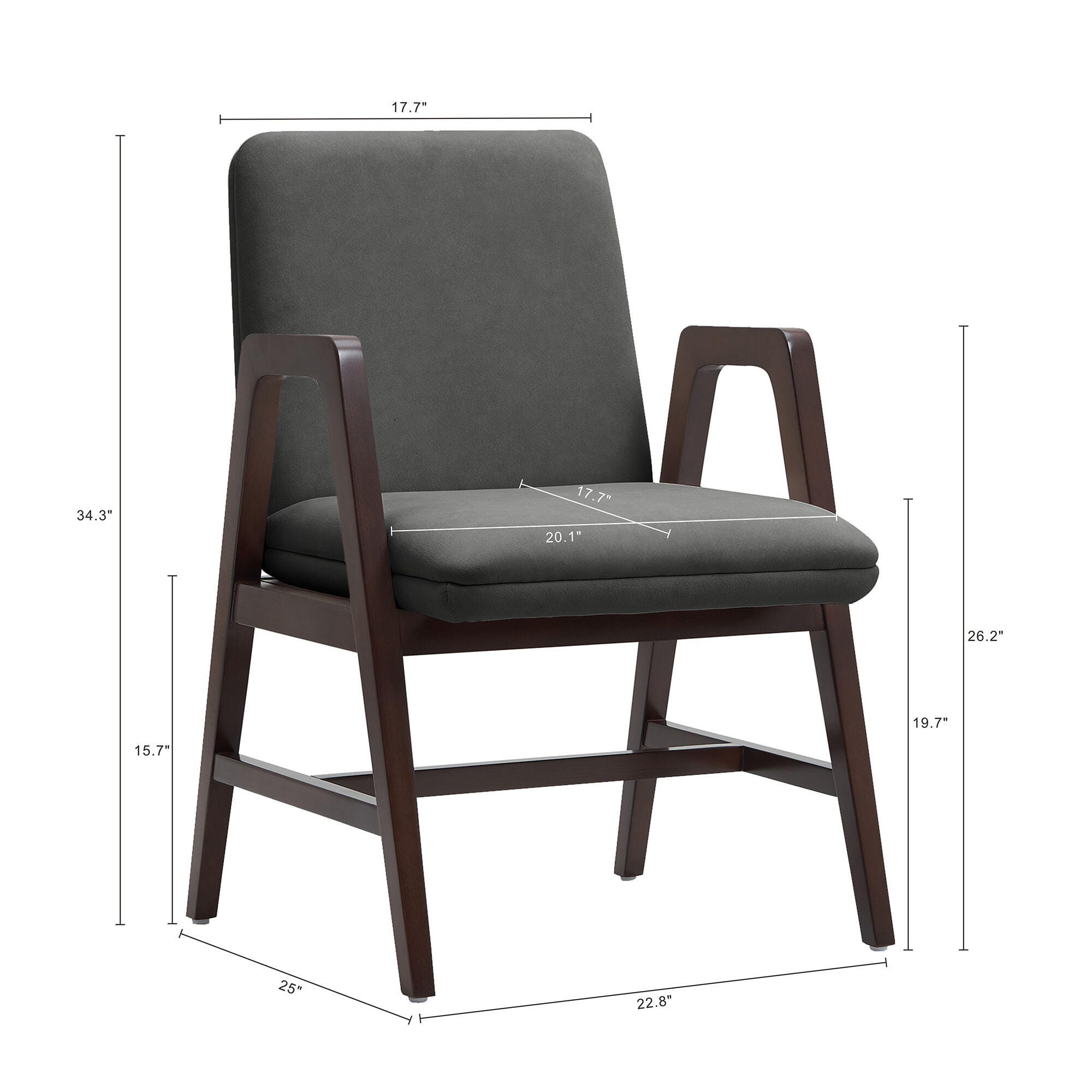 Manhattan Comfort Stella Dining Chair, Graphite, large