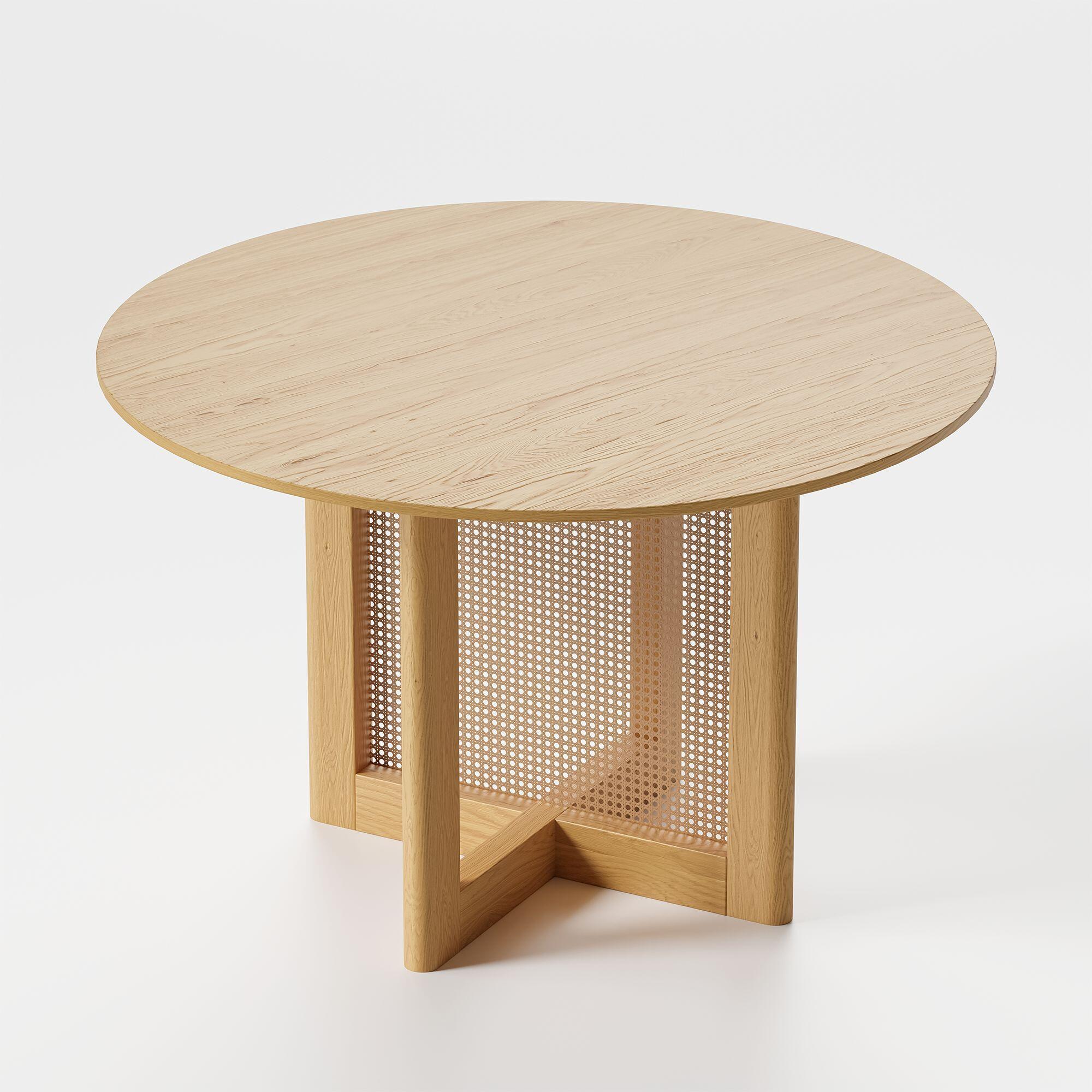 Miruo Mirror Inc Zenyra Round Dining Table, Oak, large