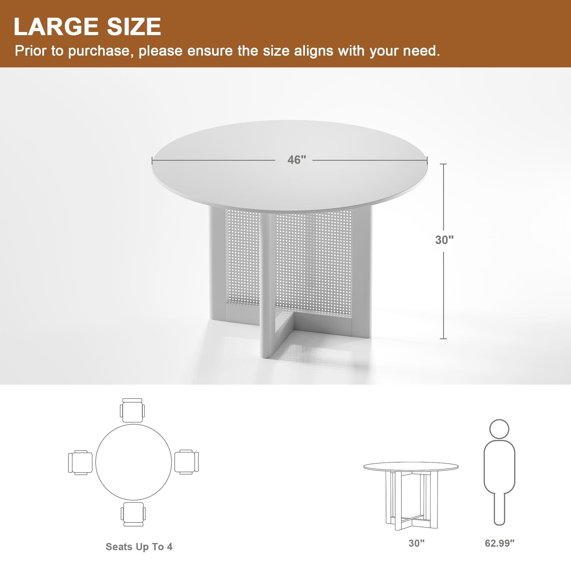 Miruo Mirror Inc Zenyra Round Dining Table, Oak, large