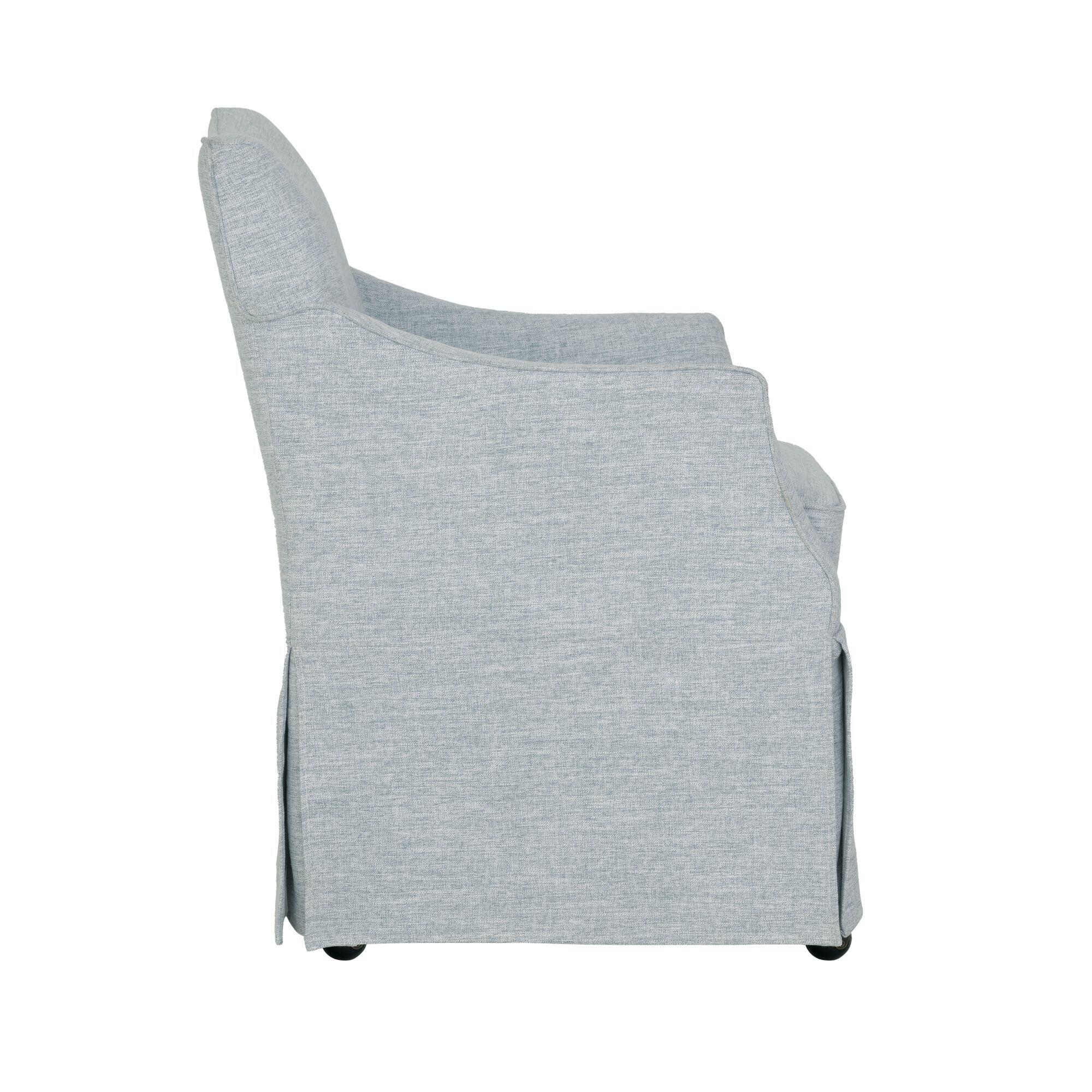 Martha Stewart London Upholstered Dining Chair, Light Blue, large