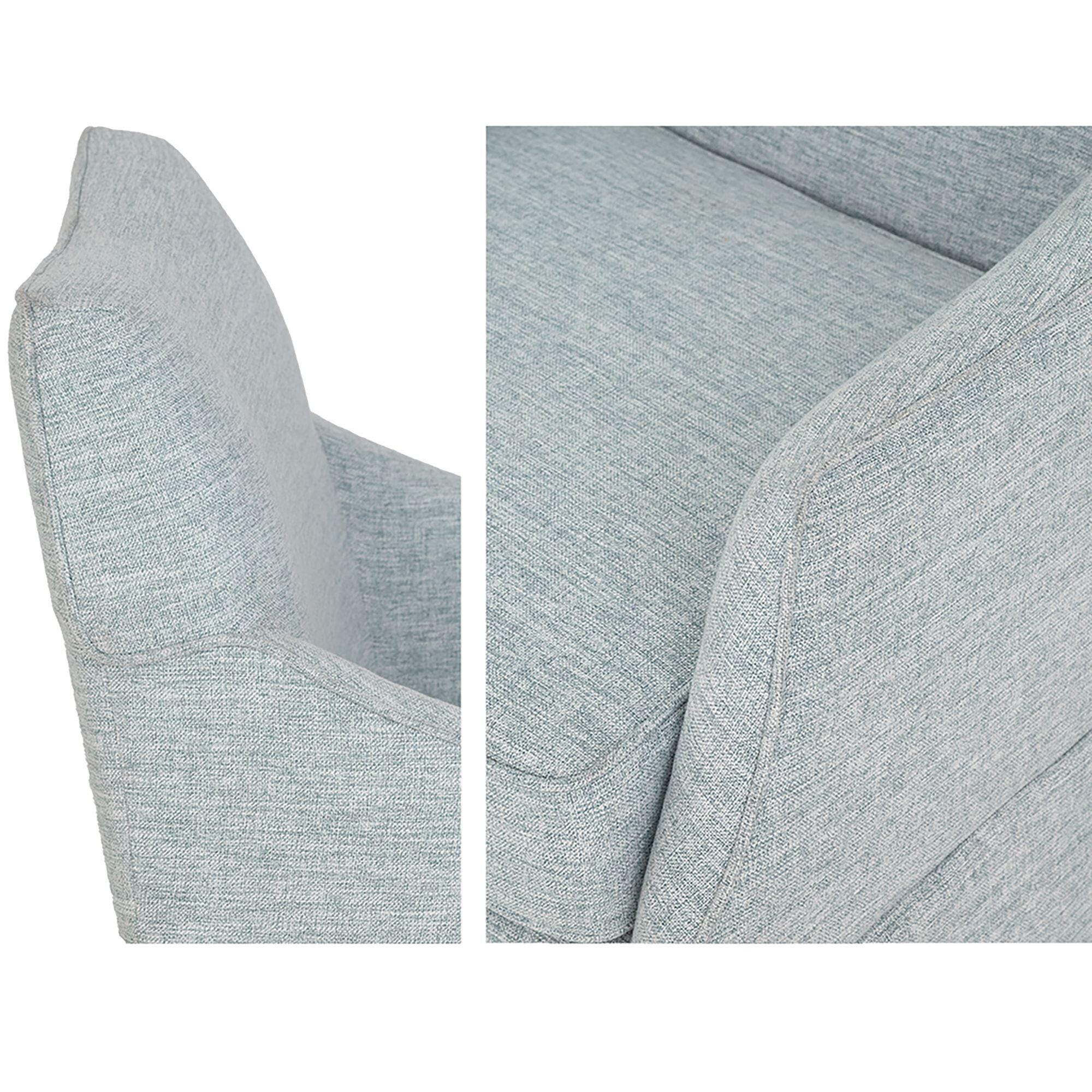 Martha Stewart London Upholstered Dining Chair, Light Blue, large